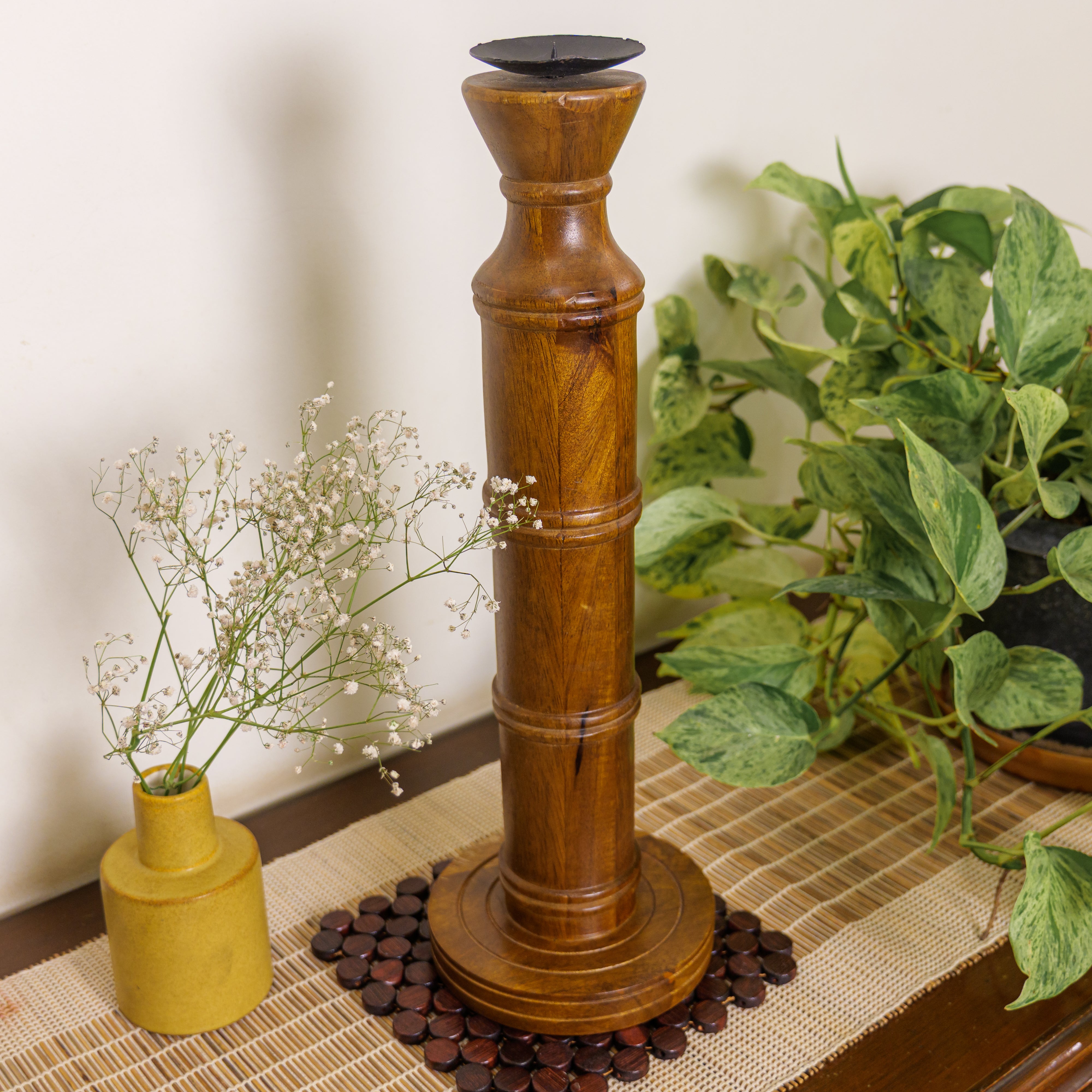 Classy Vintage Candle Stand - Brown
