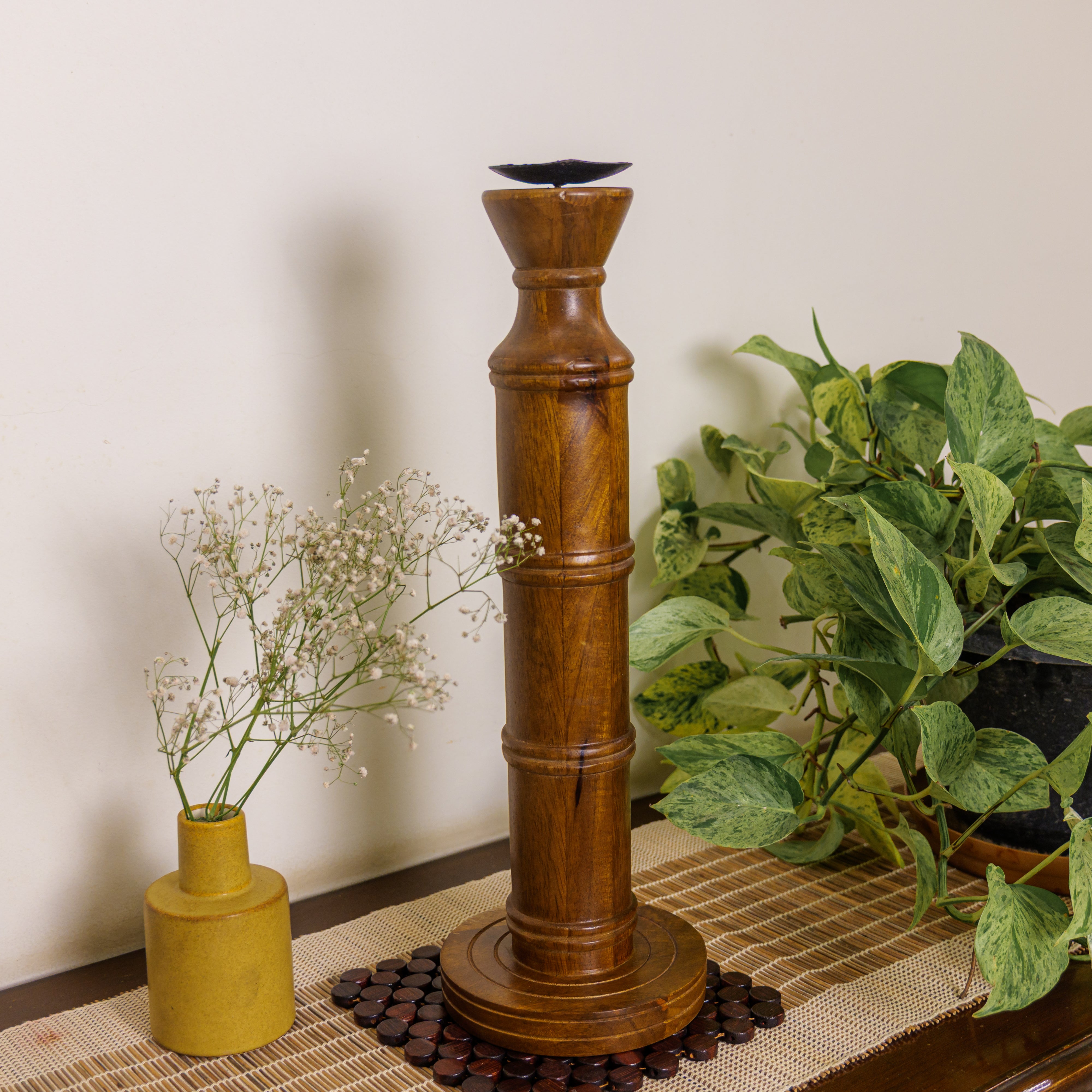 Classy Vintage Candle Stand - Brown