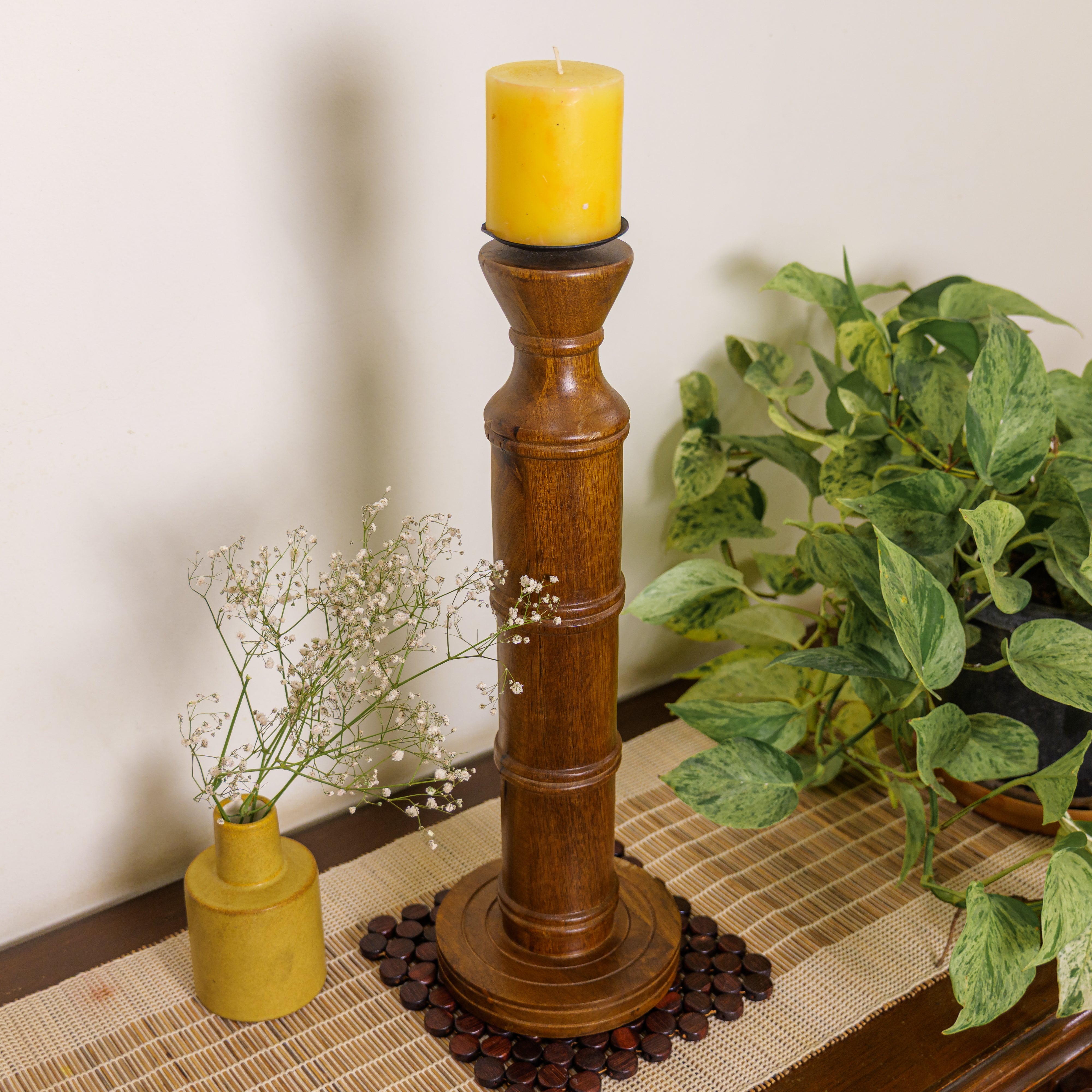 Classy Vintage Candle Stand - Brown