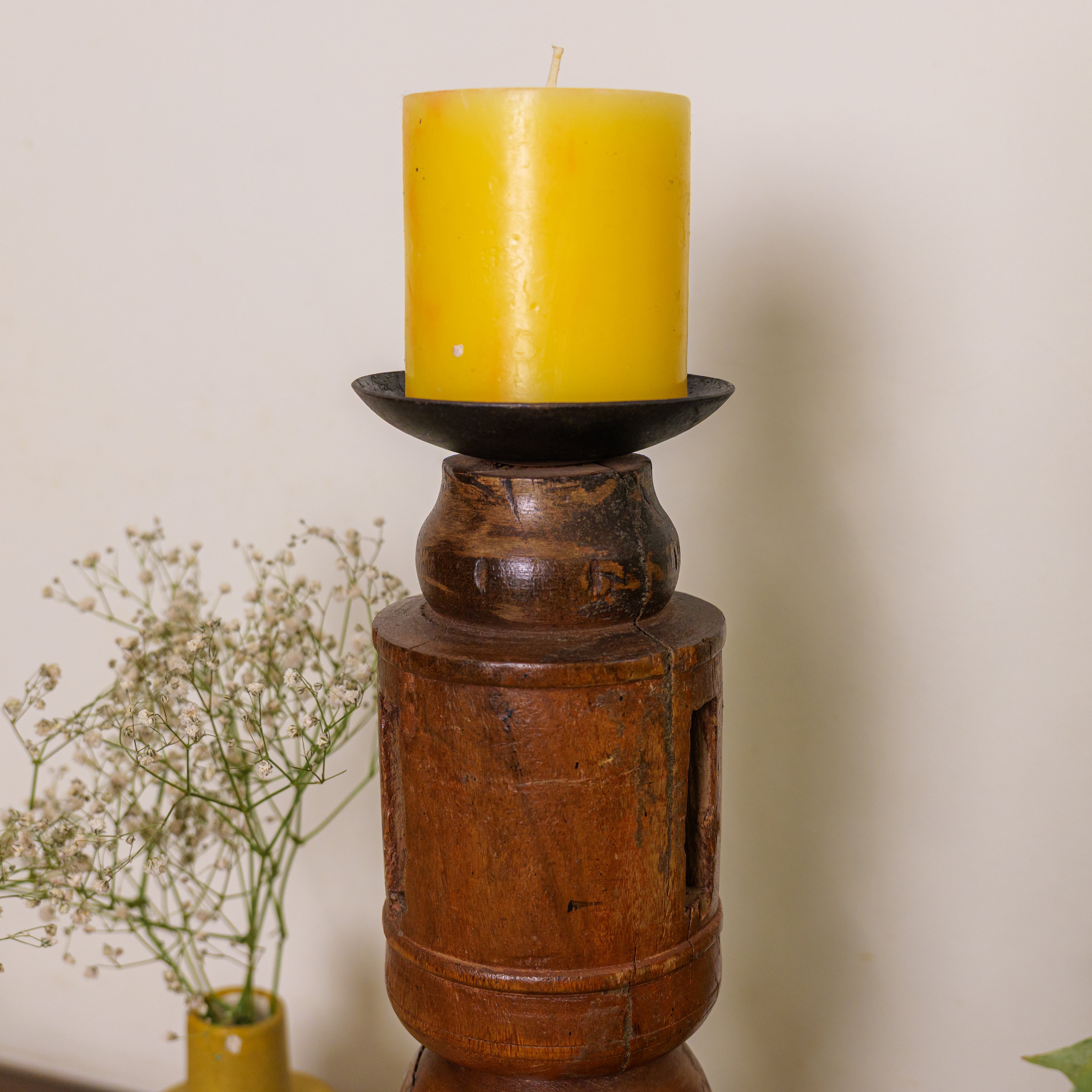 Vintage Candle Stand - 'Charpai' Leg