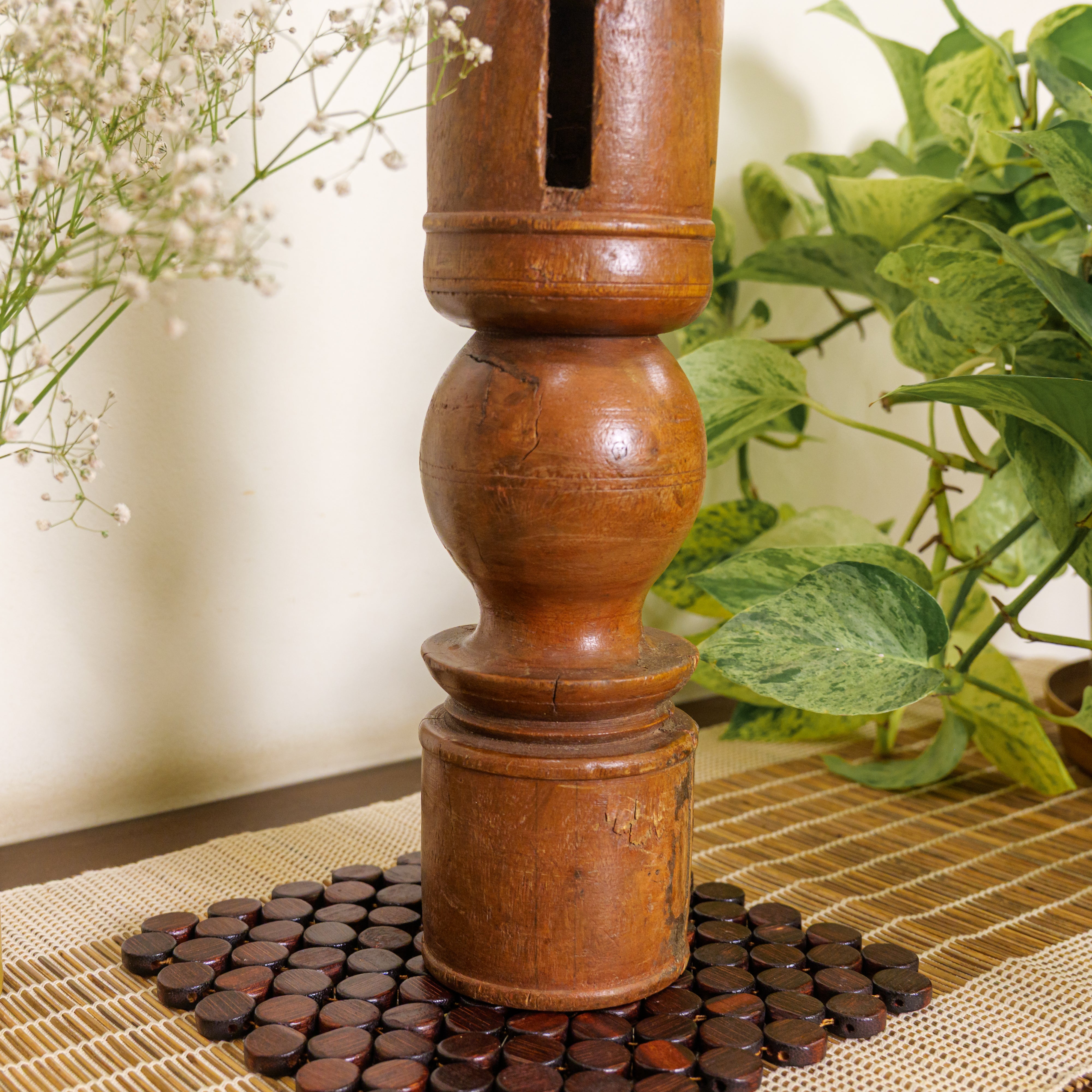 Vintage Candle Stand - 'Charpai' Leg