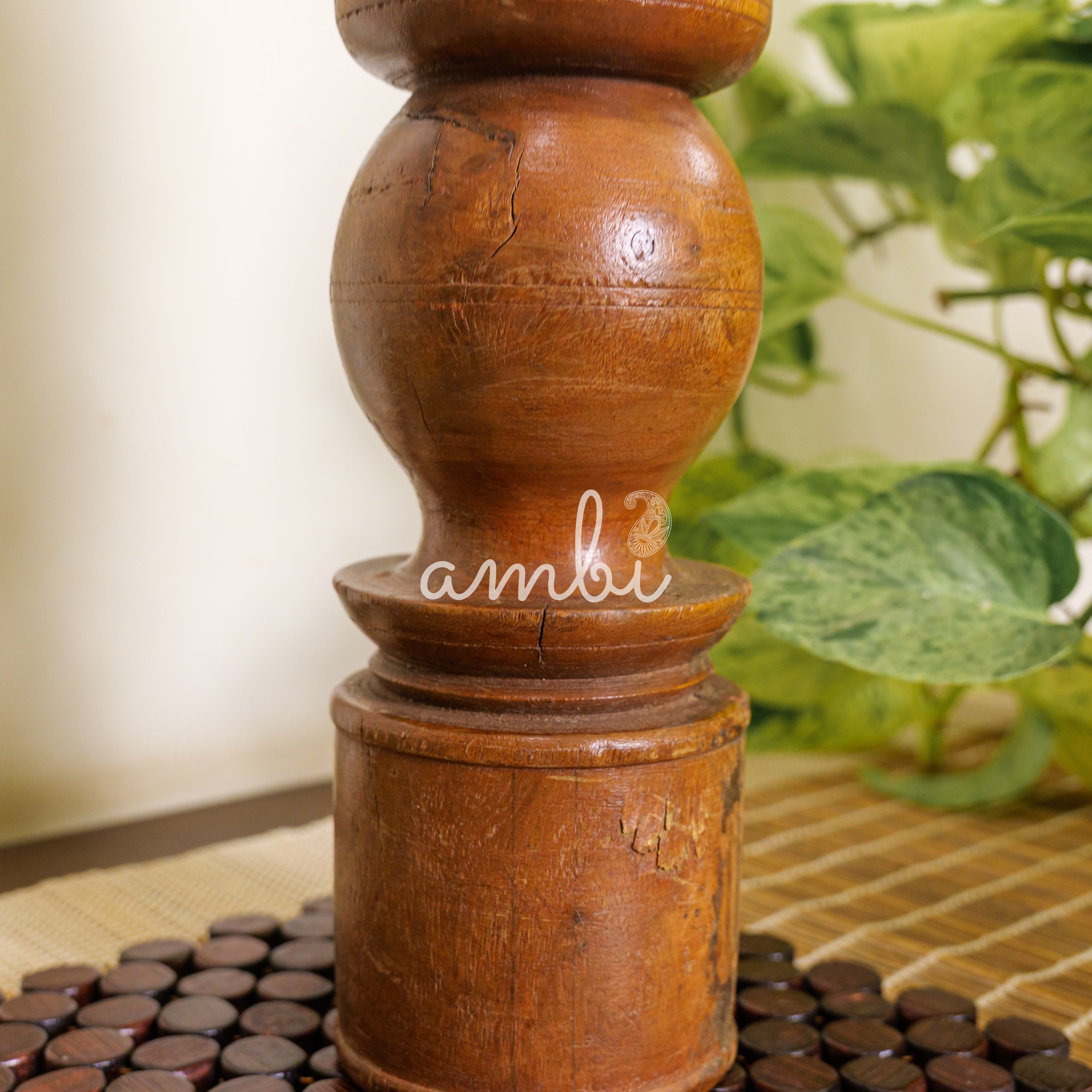 Vintage Candle Stand - 'Charpai' Leg
