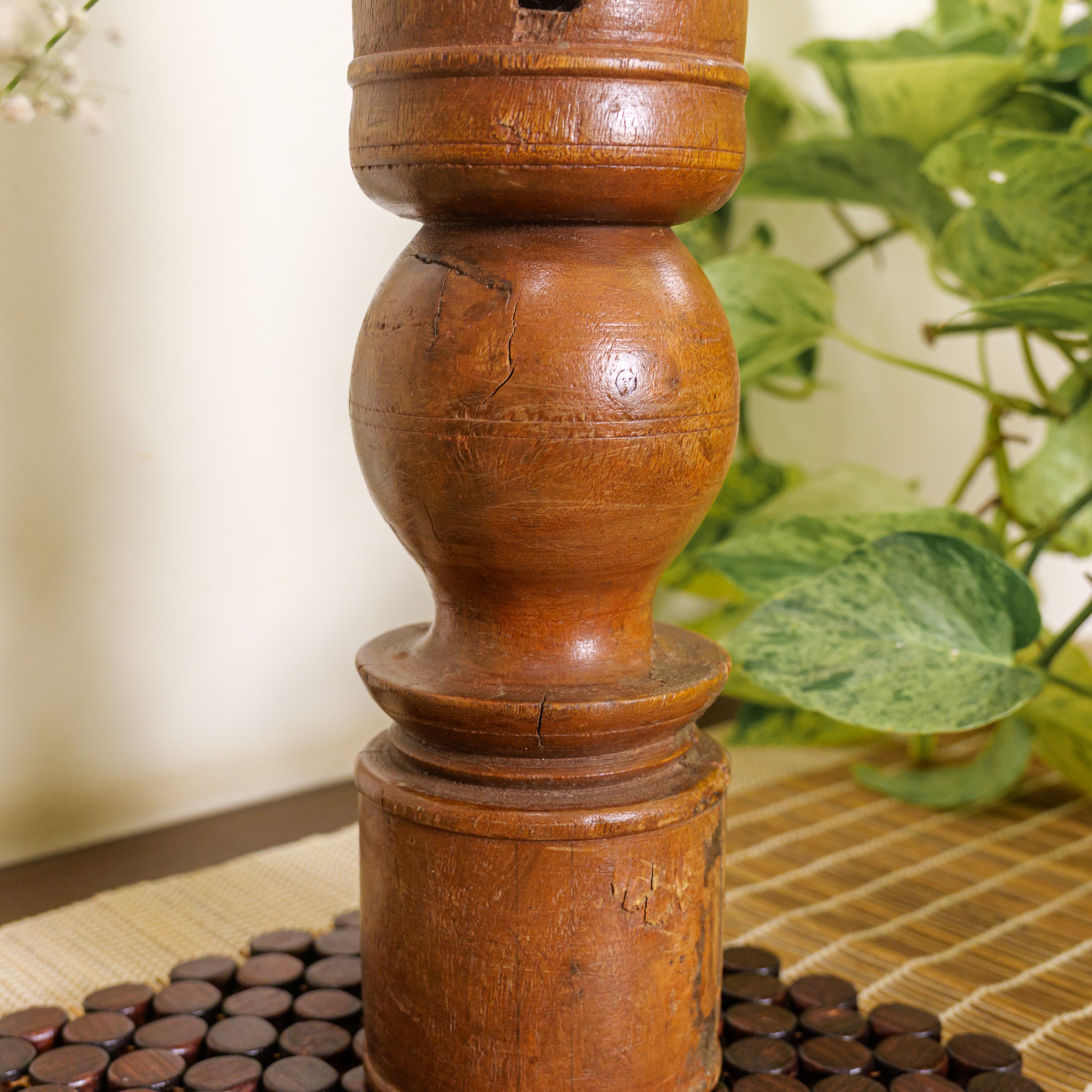 Vintage Candle Stand - 'Charpai' Leg