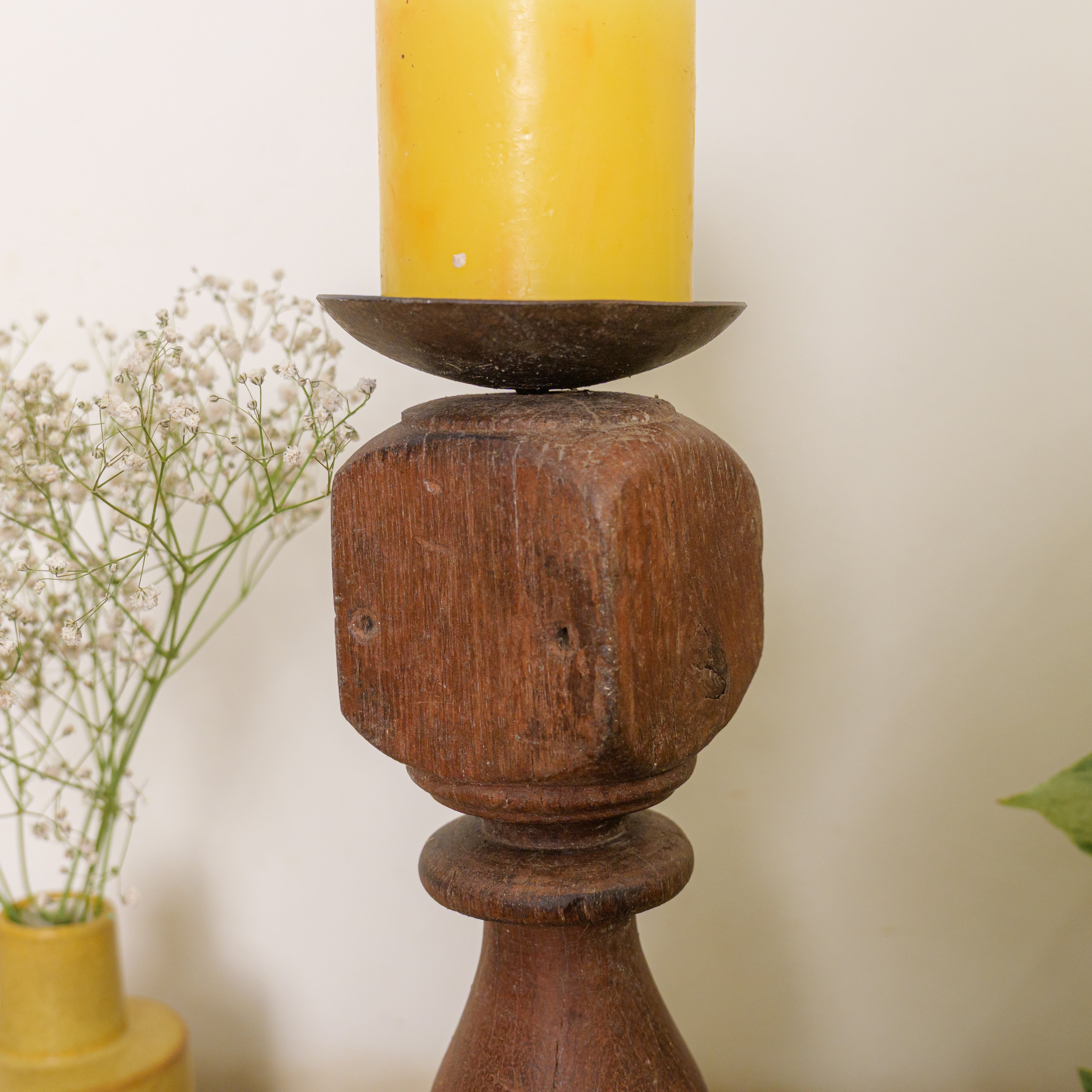 Vintage Candle Stand - 'Charpai' Leg Small