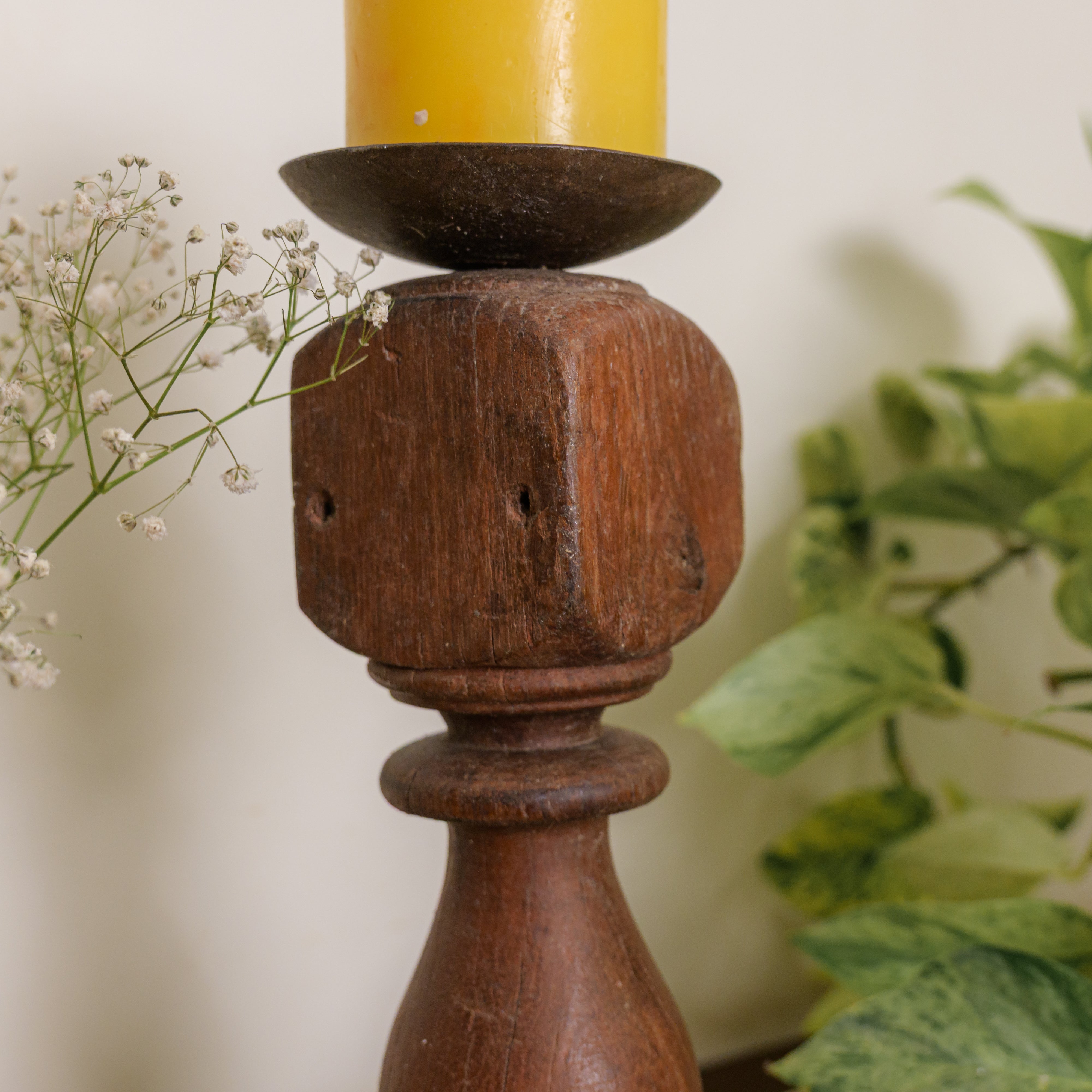 Vintage Candle Stand - 'Charpai' Leg Small