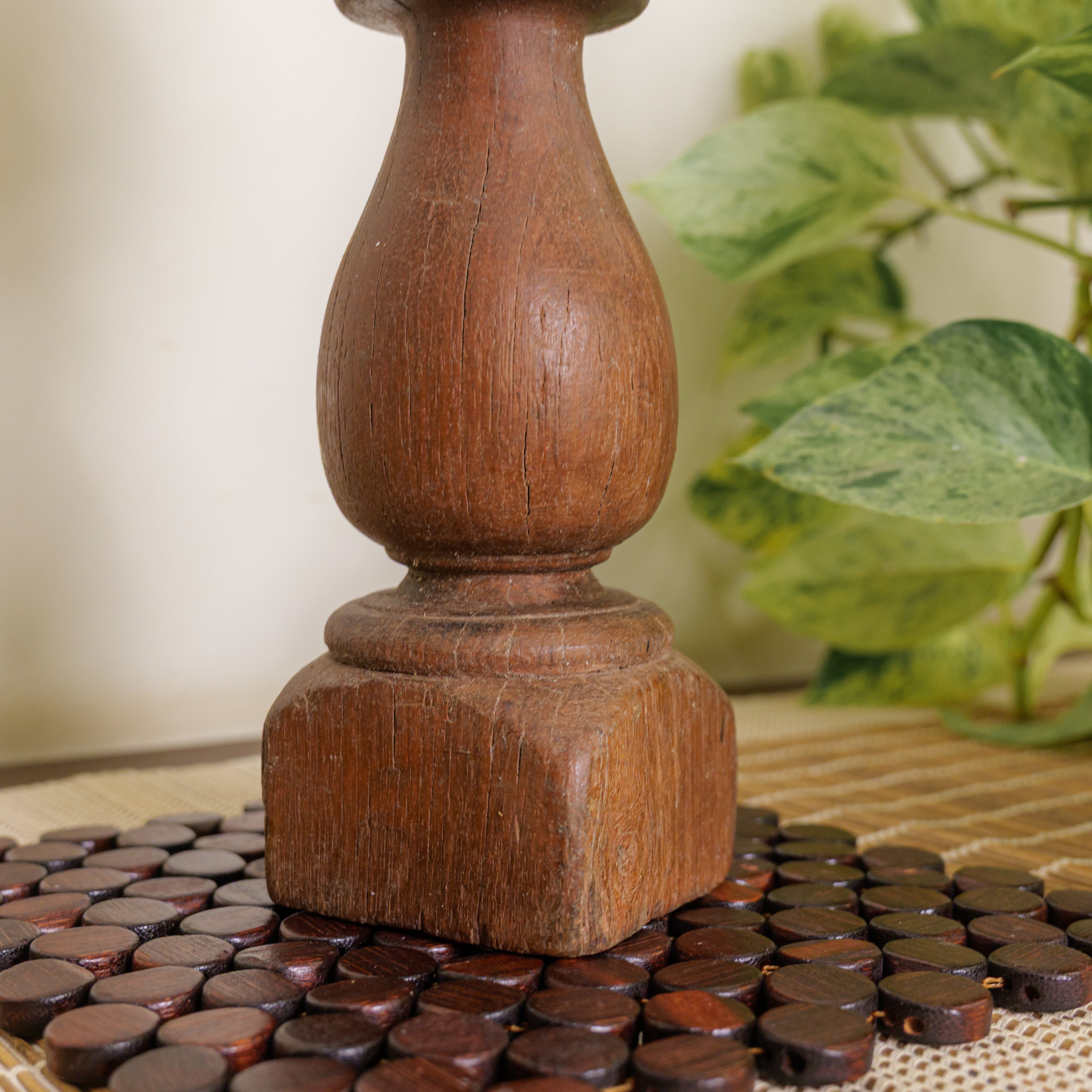 Vintage Candle Stand - 'Charpai' Leg Small