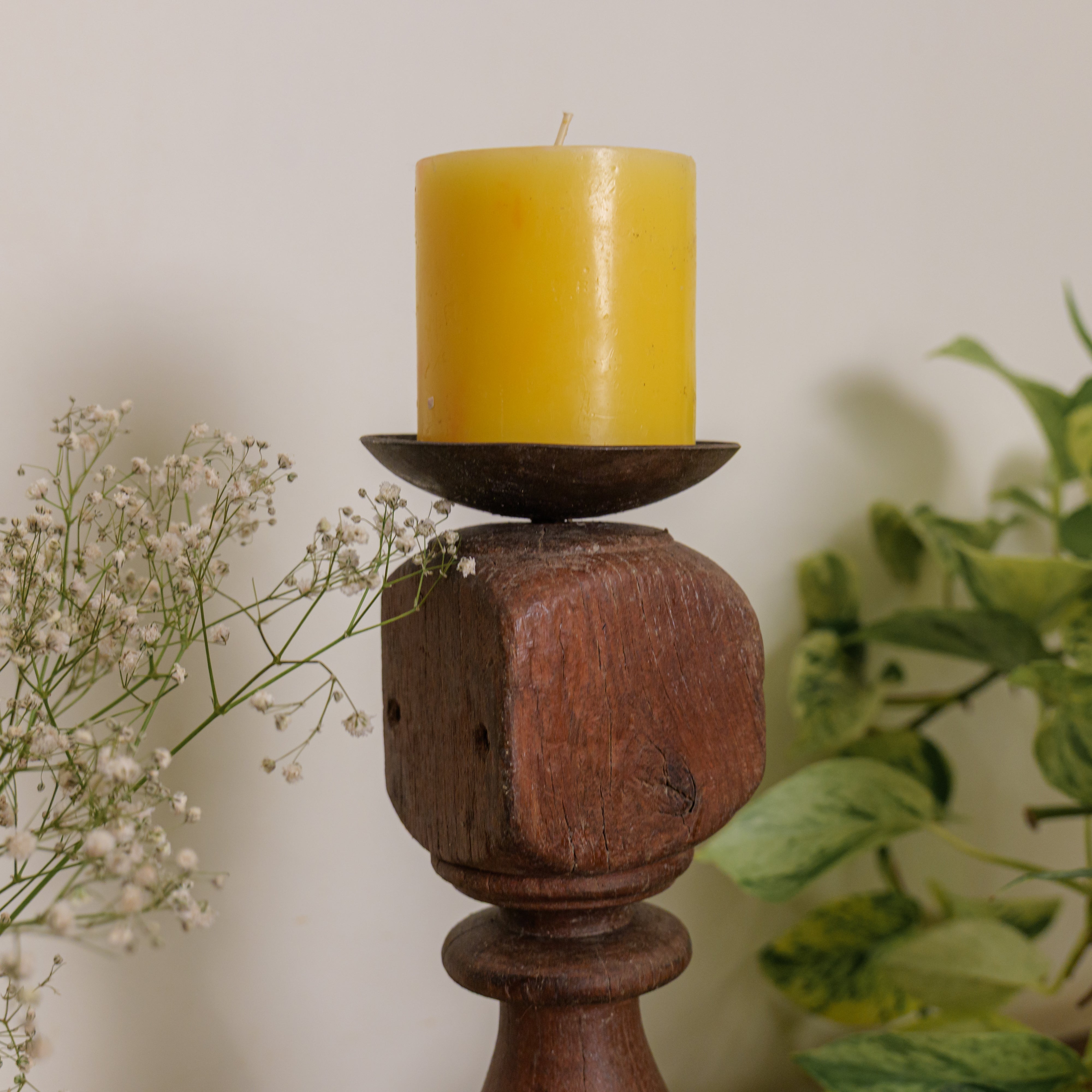 Vintage Candle Stand - 'Charpai' Leg Small
