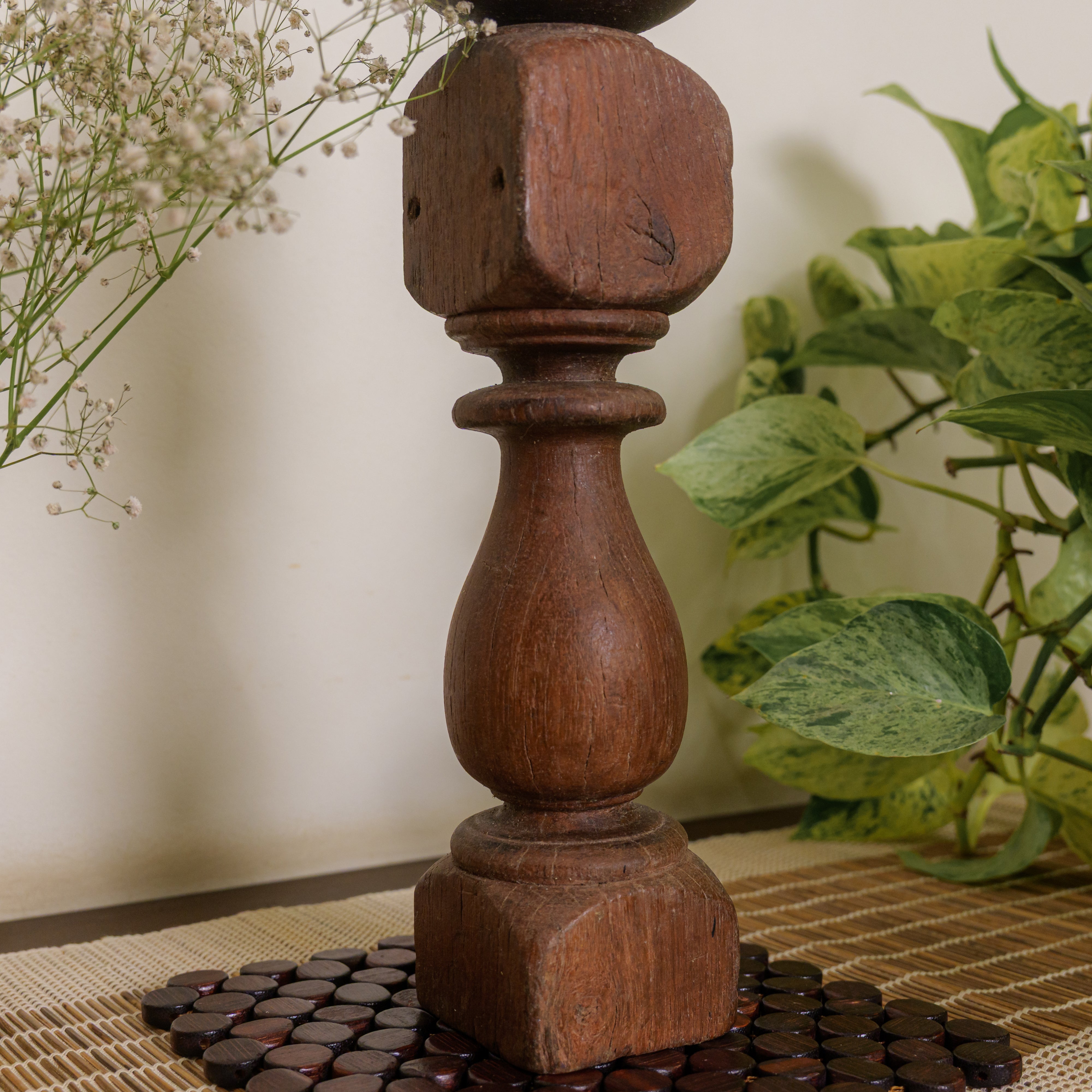 Vintage Candle Stand - 'Charpai' Leg Small