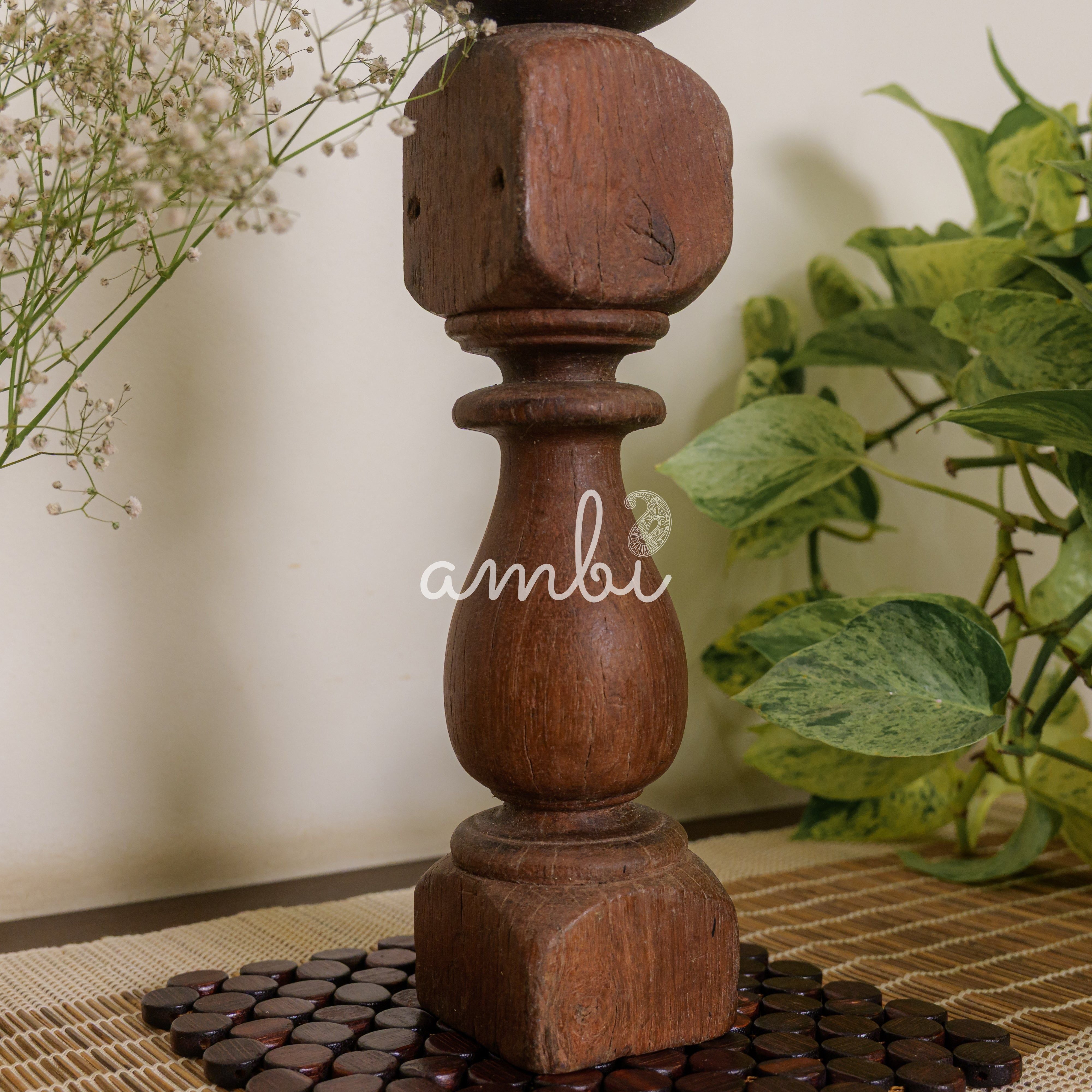 Vintage Candle Stand - 'Charpai' Leg Small