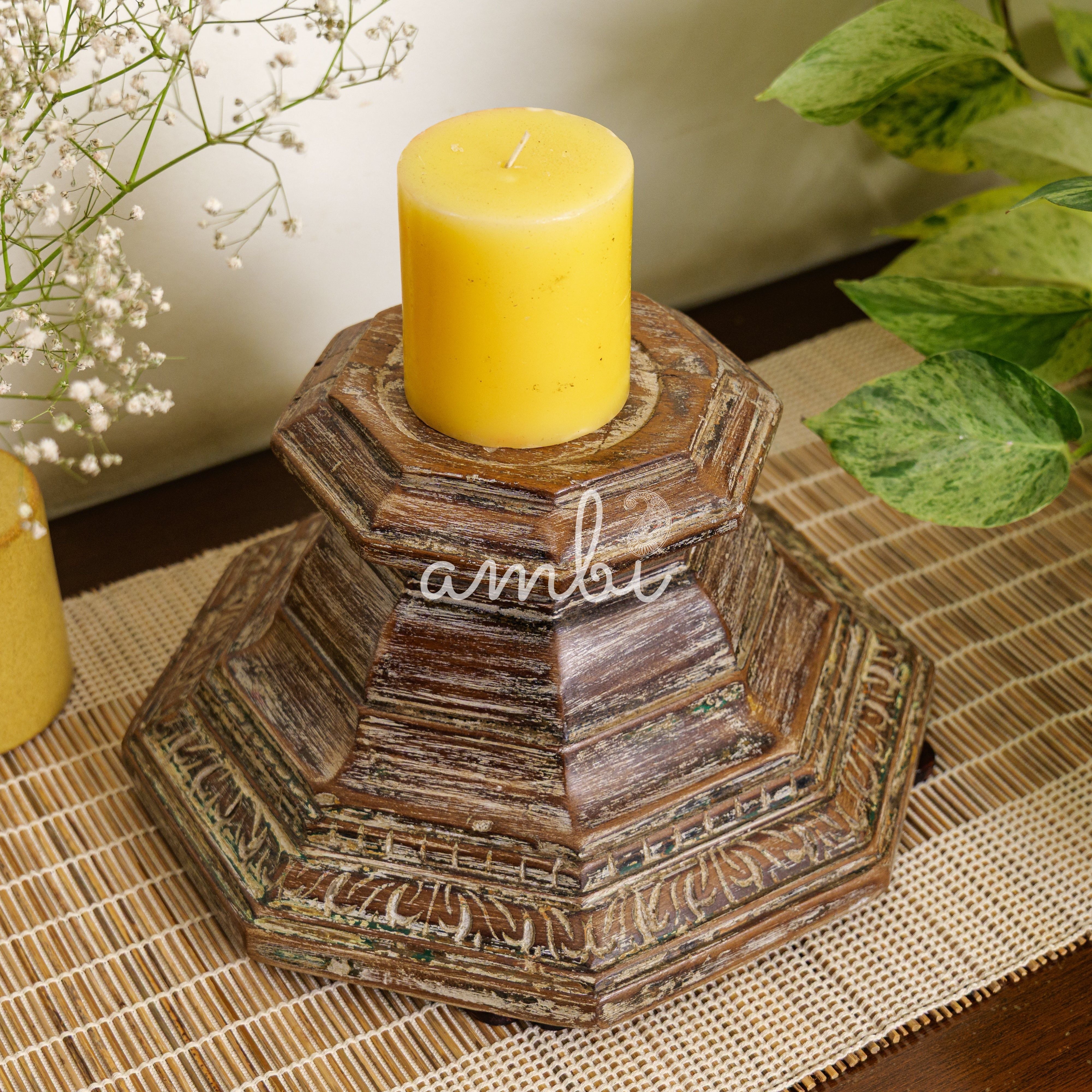 Vintage Candle Stand - Pillar Base