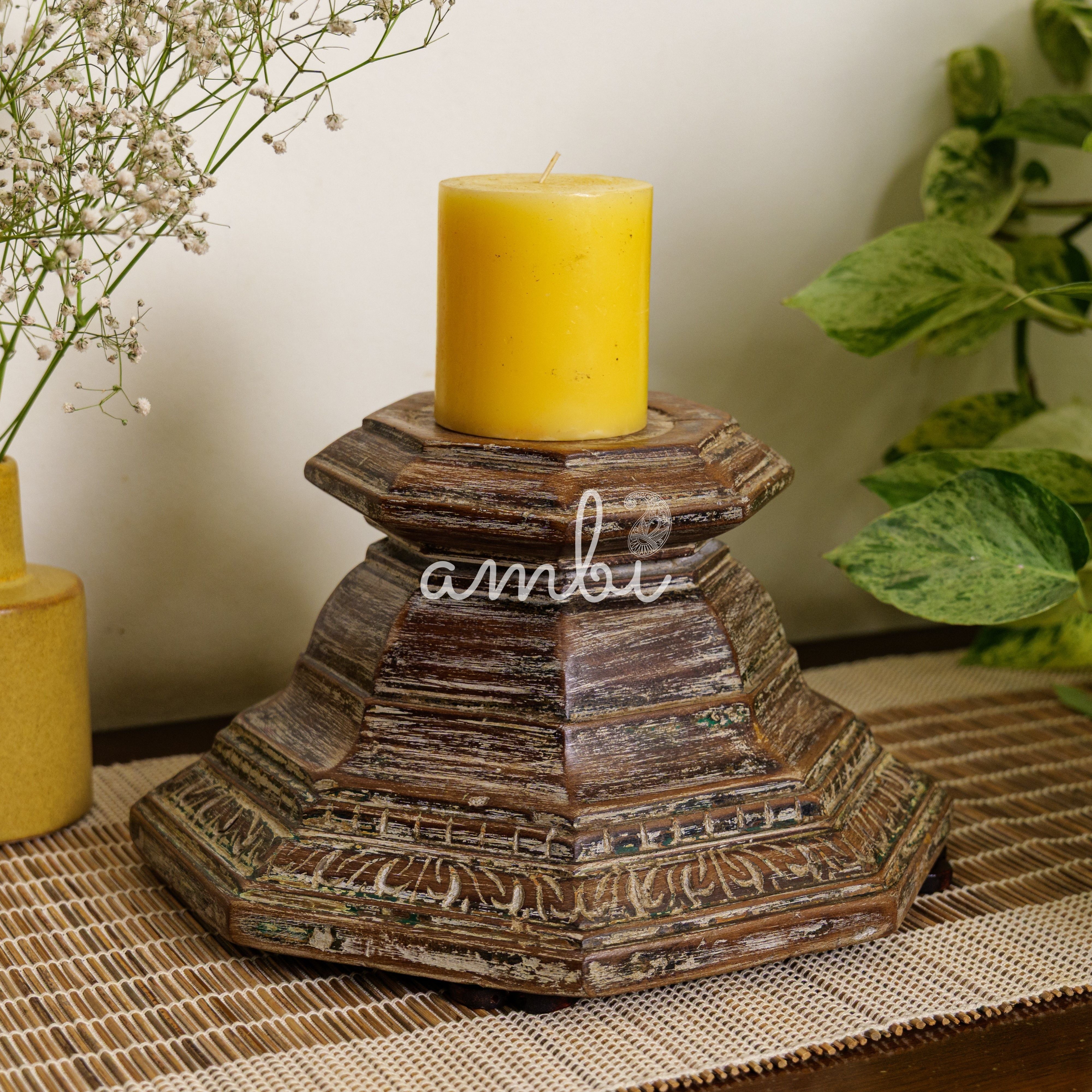 Vintage Candle Stand - Pillar Base