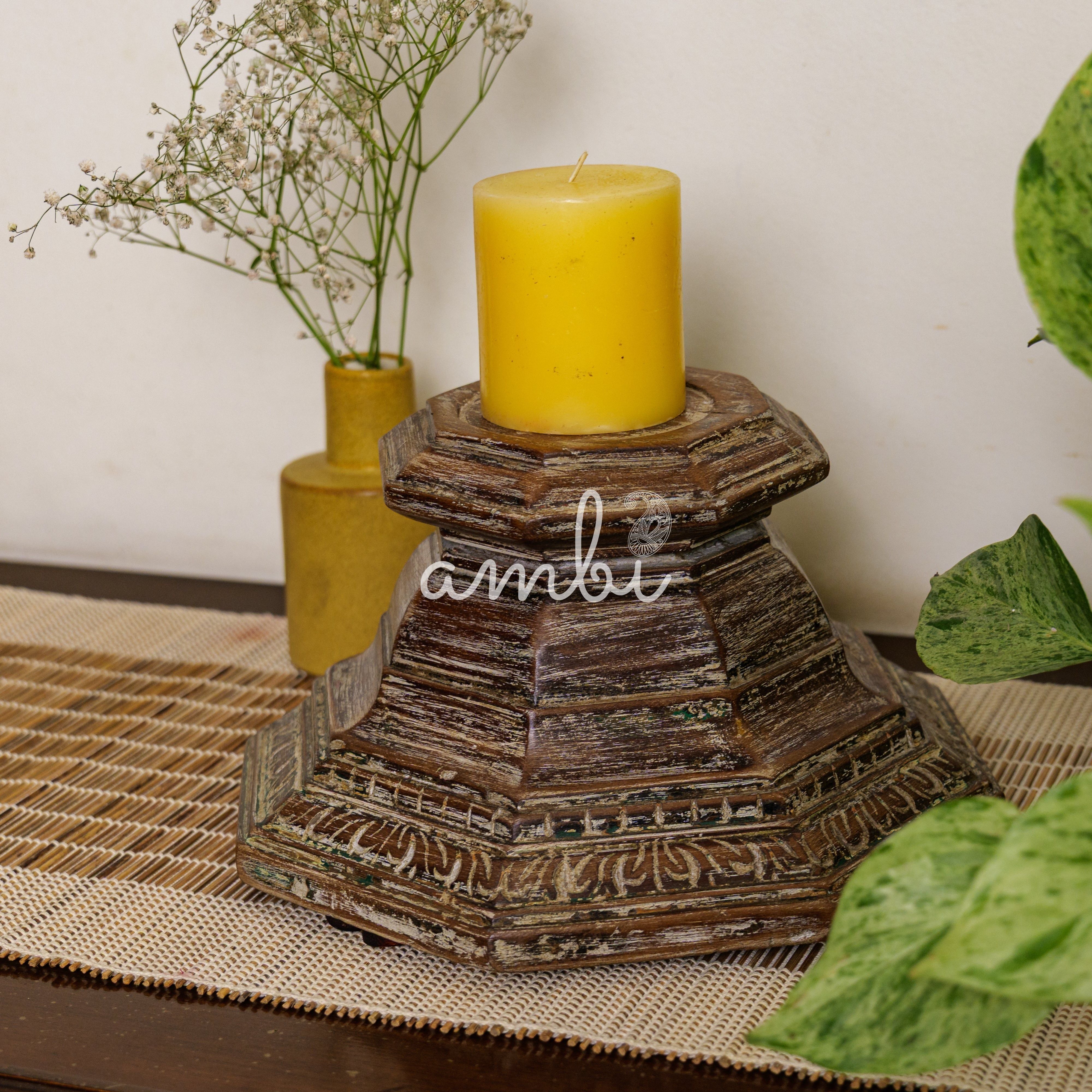 Vintage Candle Stand - Pillar Base