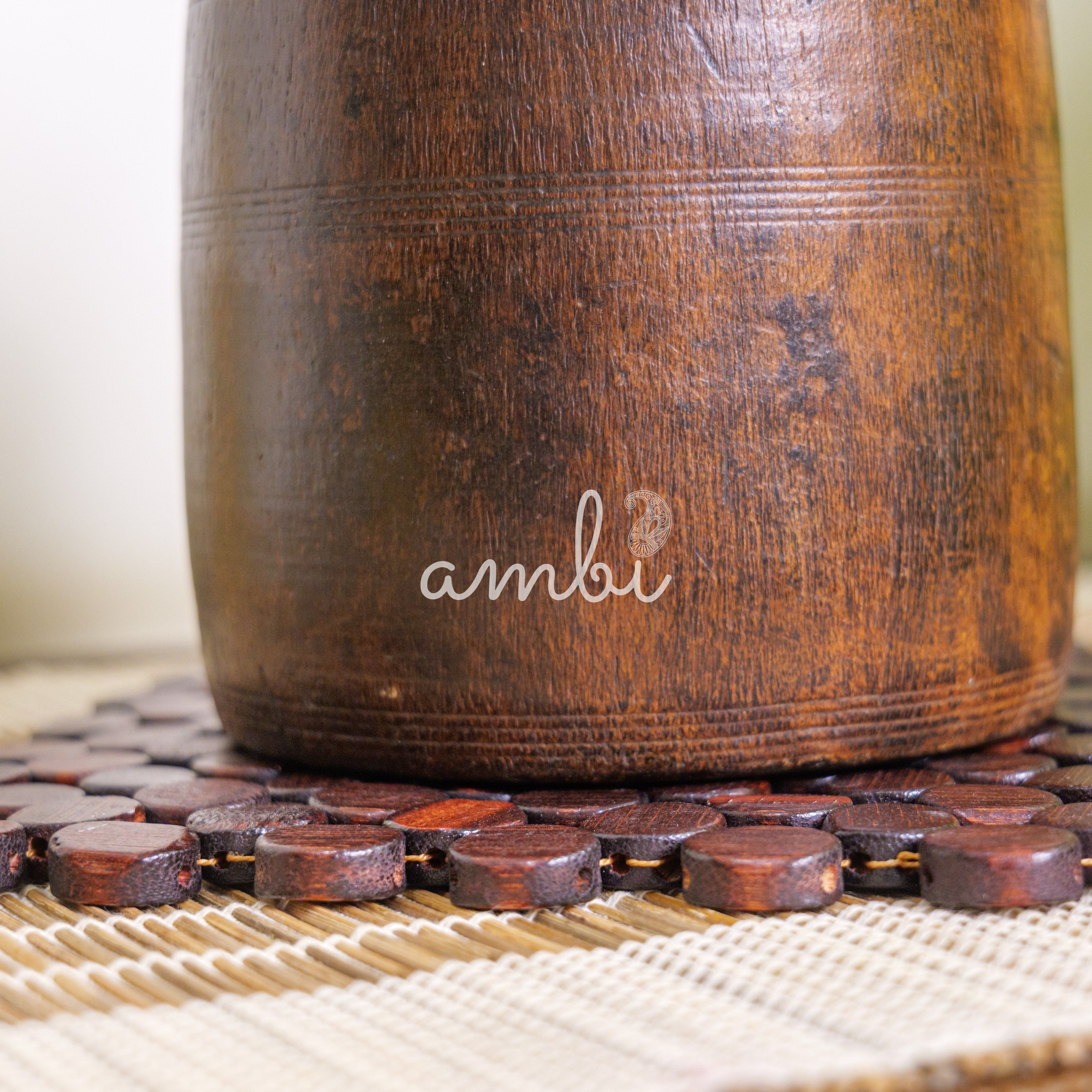 Wooded Vintage Vase / Pot / Planter