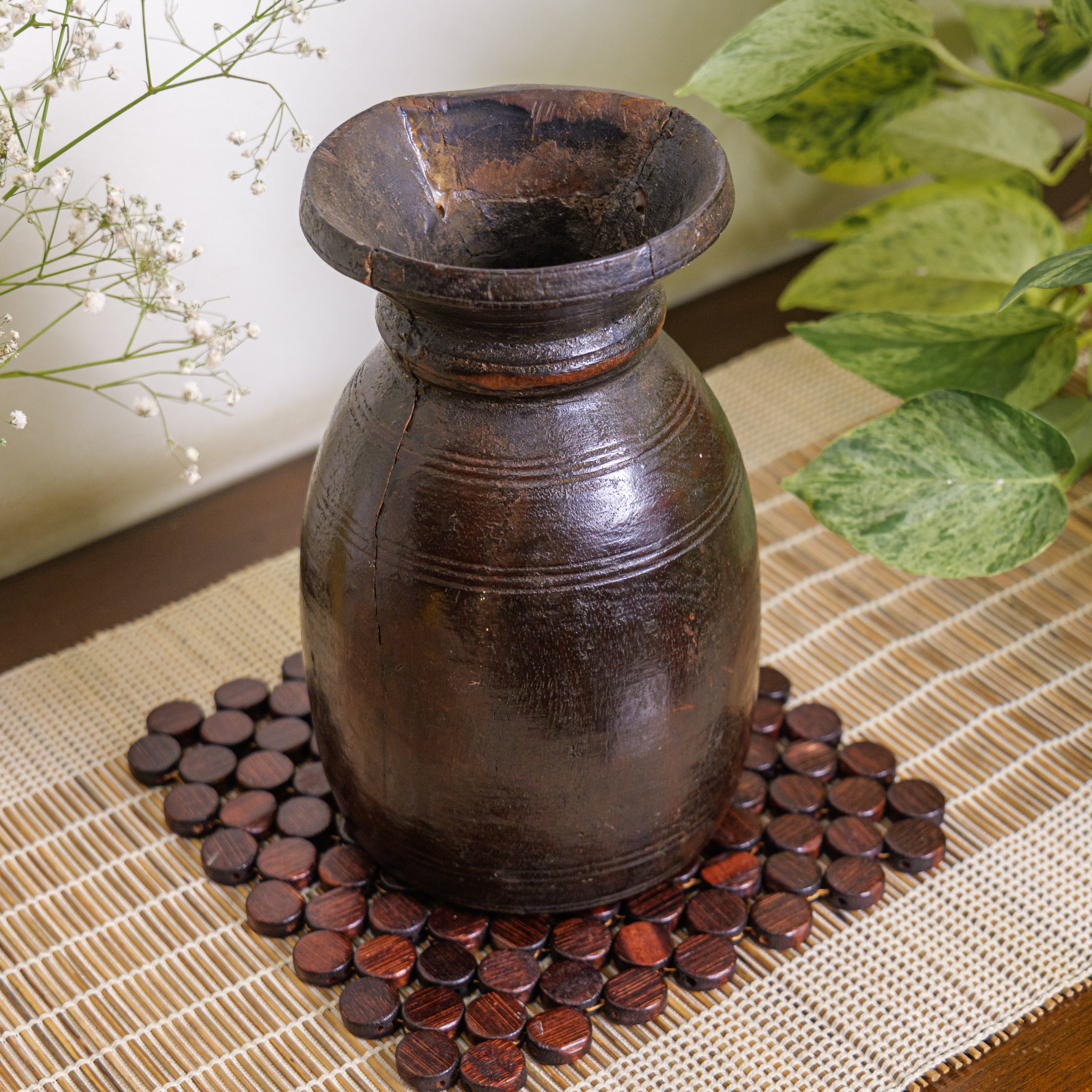 Wooden Vintage Planter / Vase / Pot