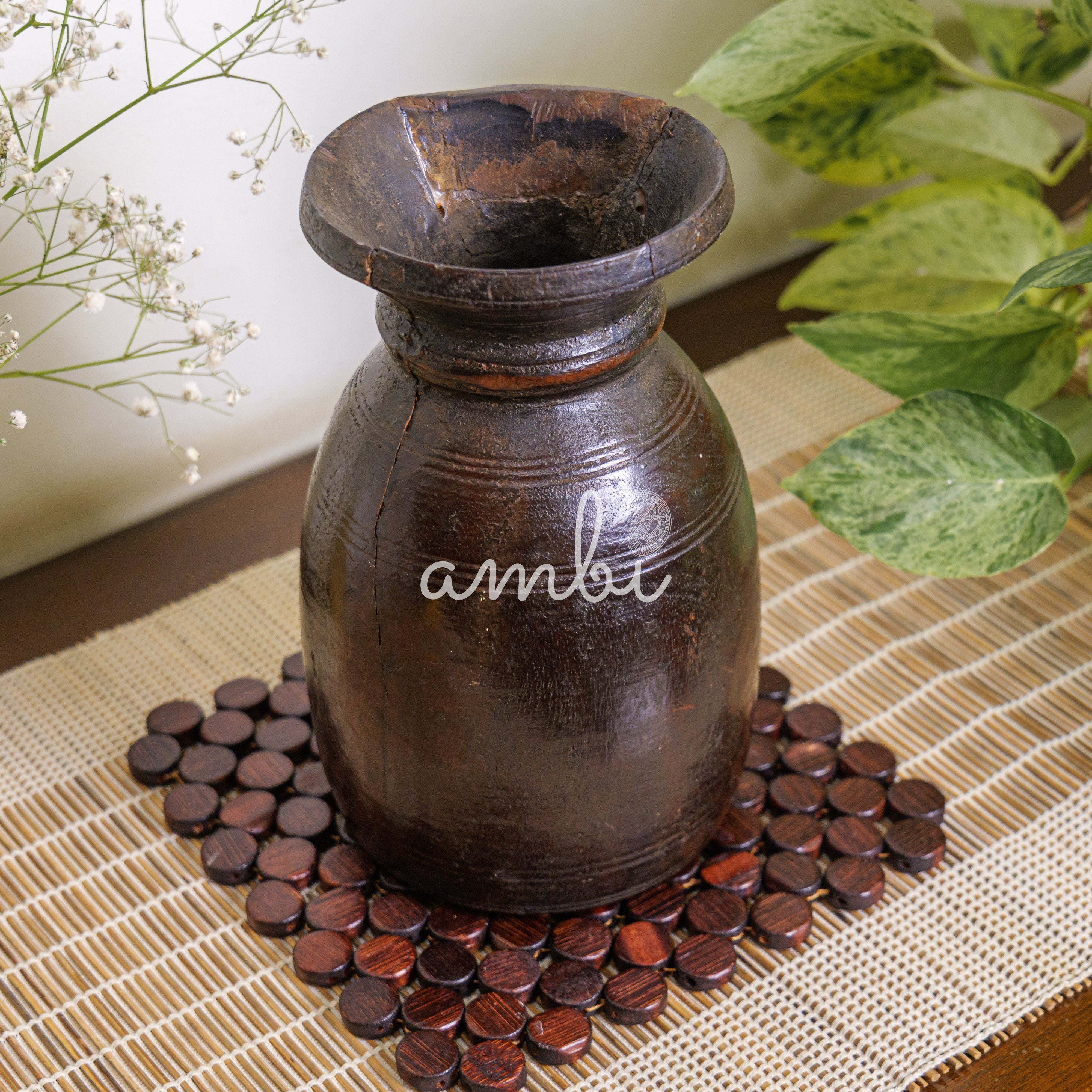 Wooden Vintage Planter / Vase / Pot