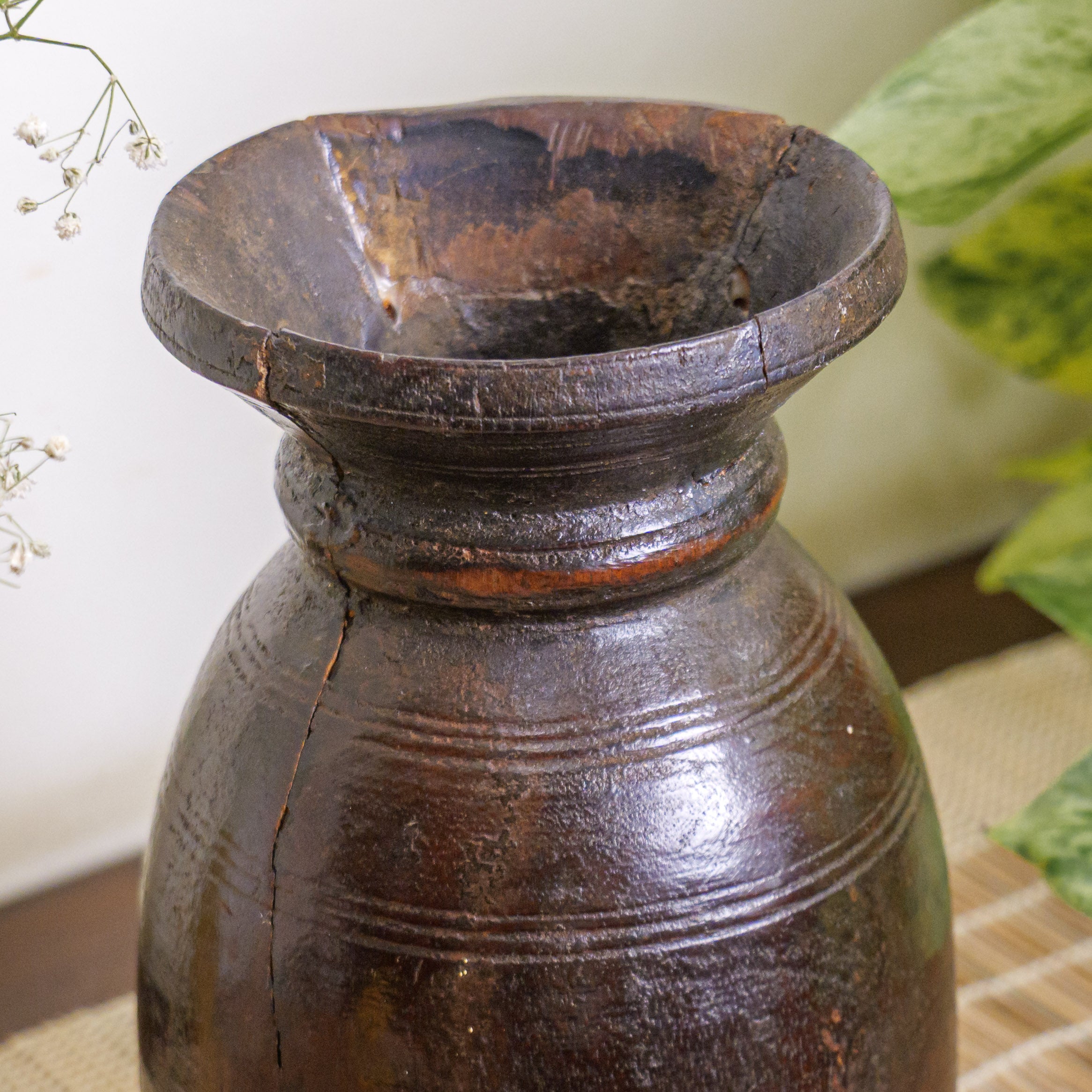 Wooden Vintage Planter / Vase / Pot