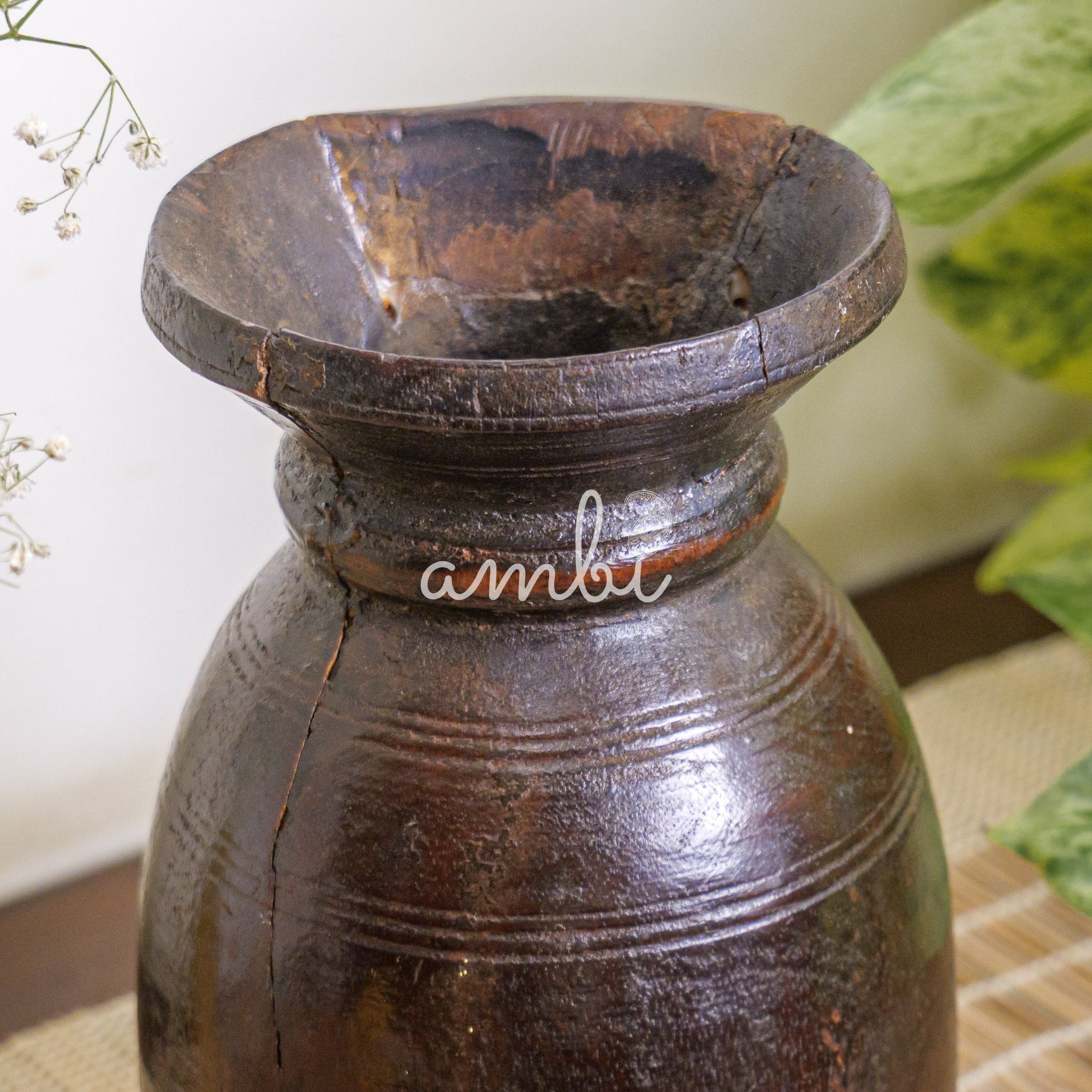 Wooden Vintage Planter / Vase / Pot