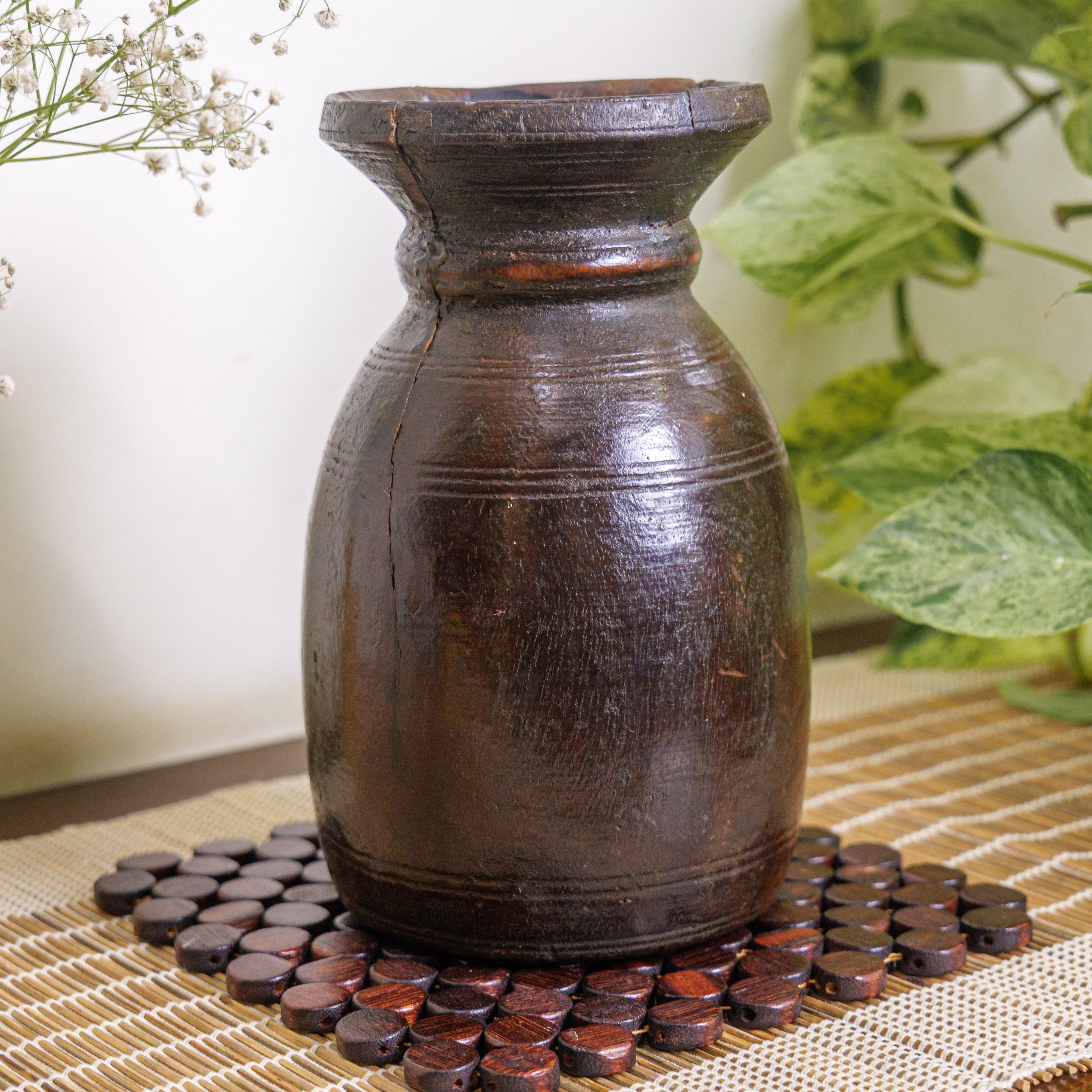 Wooden Vintage Planter / Vase / Pot