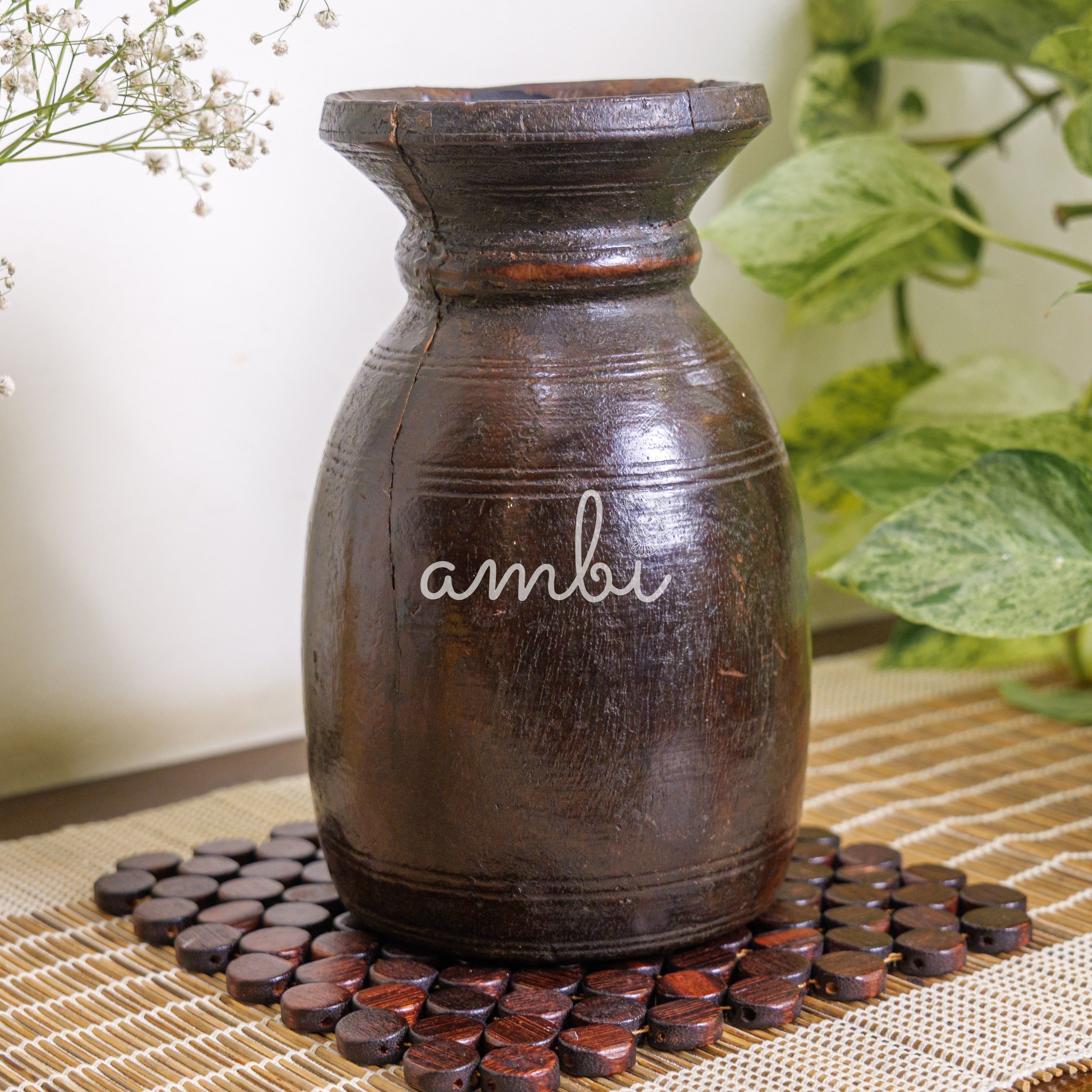 Wooden Vintage Planter / Vase / Pot