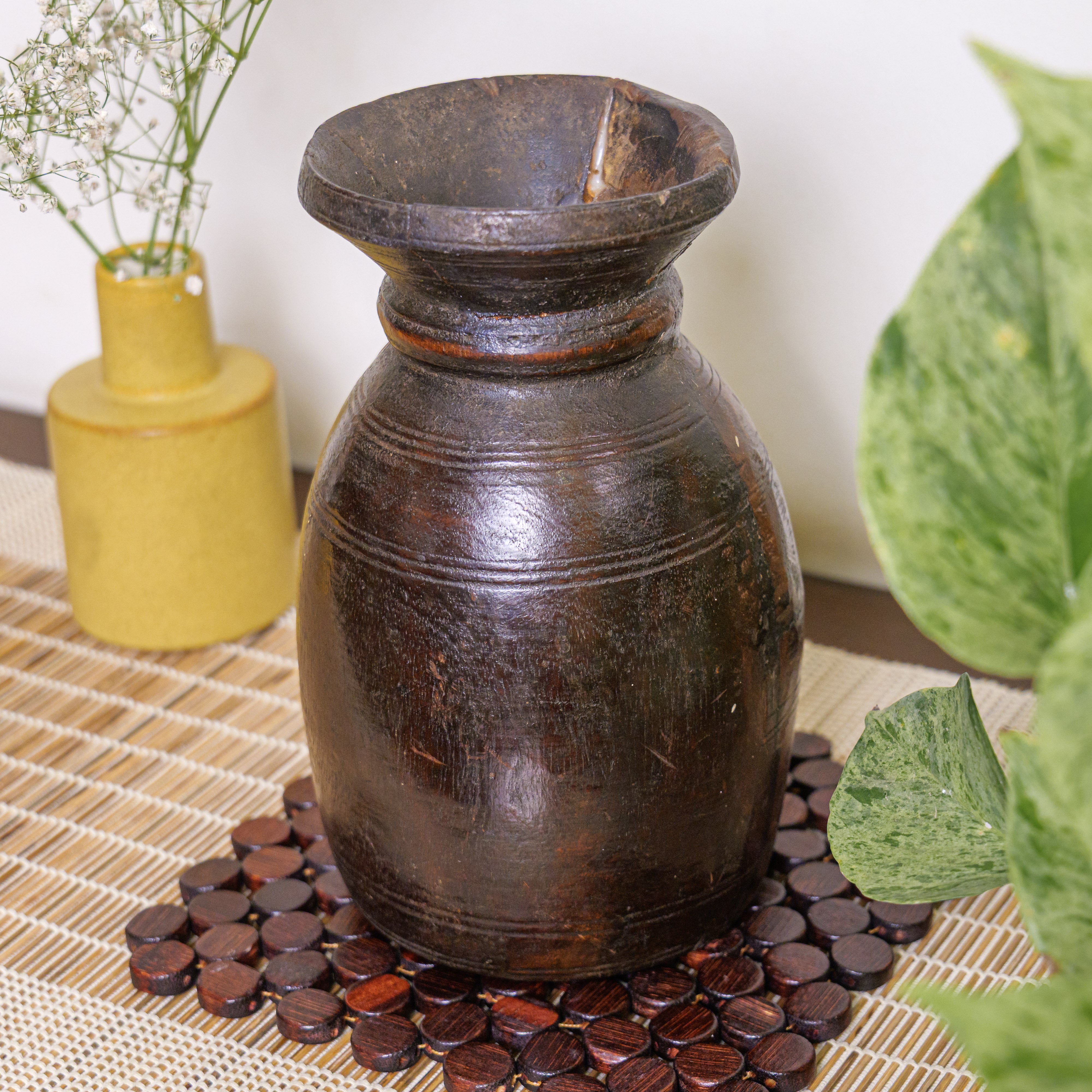 Wooden Vintage Planter / Vase / Pot