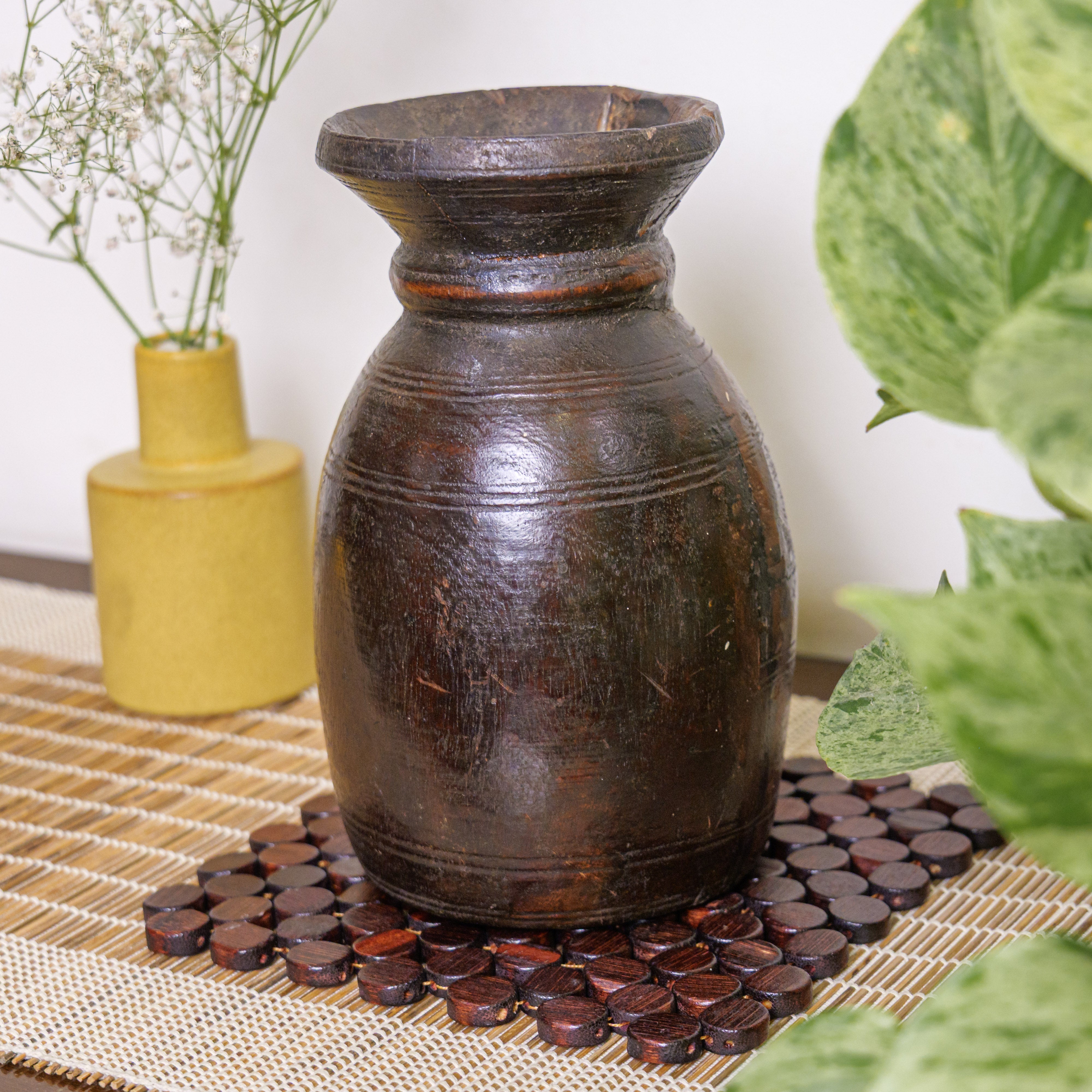 Wooden Vintage Planter / Vase / Pot