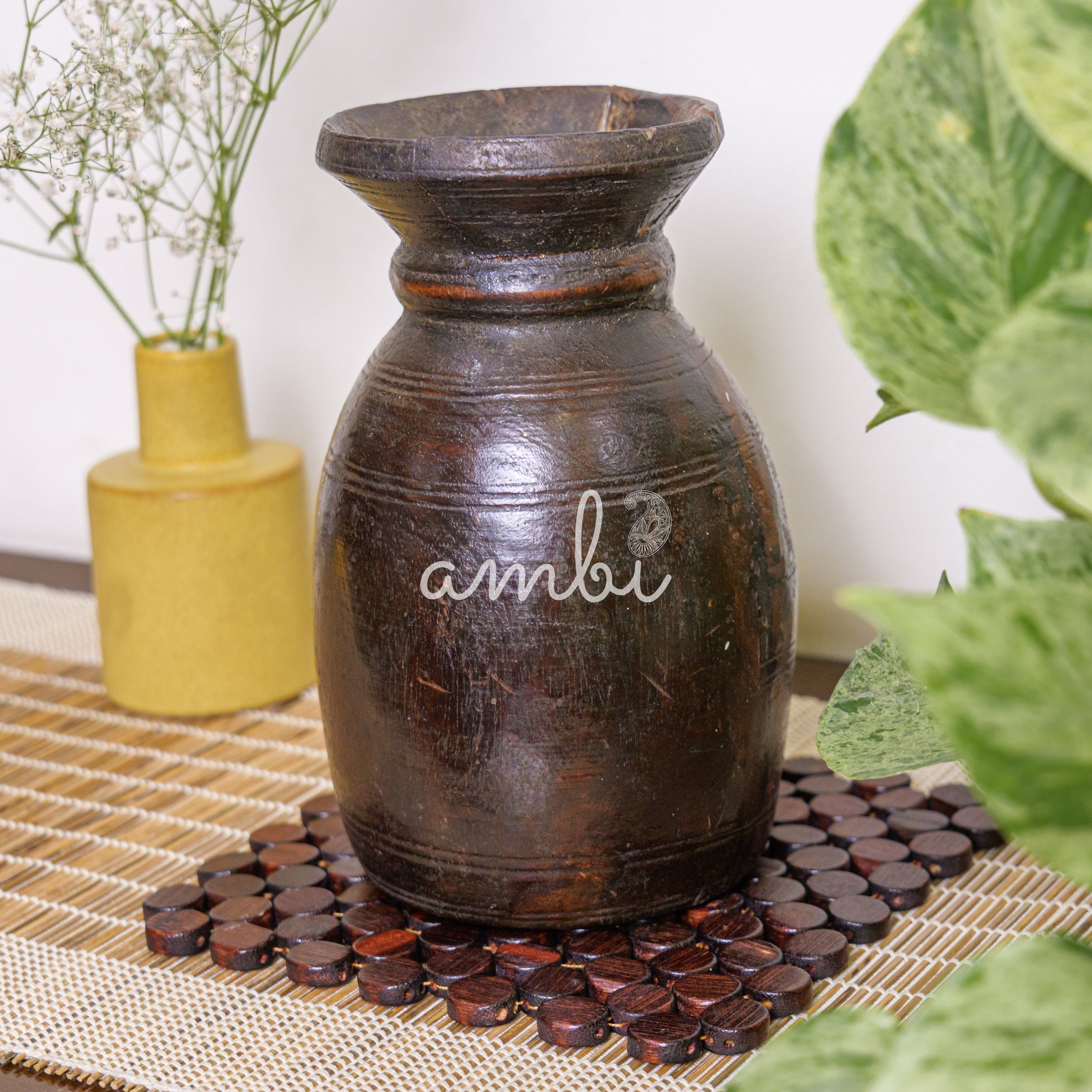 Wooden Vintage Planter / Vase / Pot