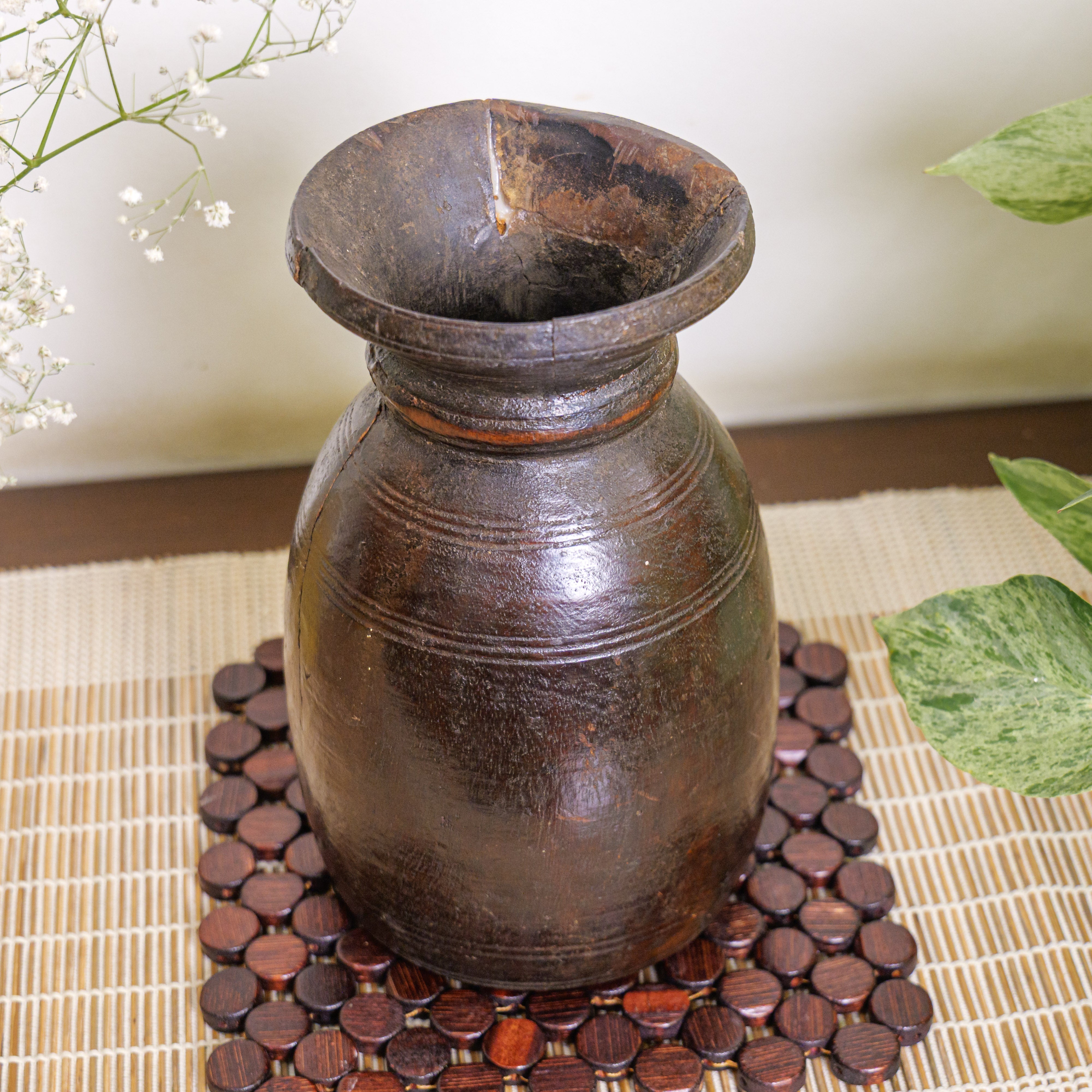 Wooden Vintage Planter / Vase / Pot