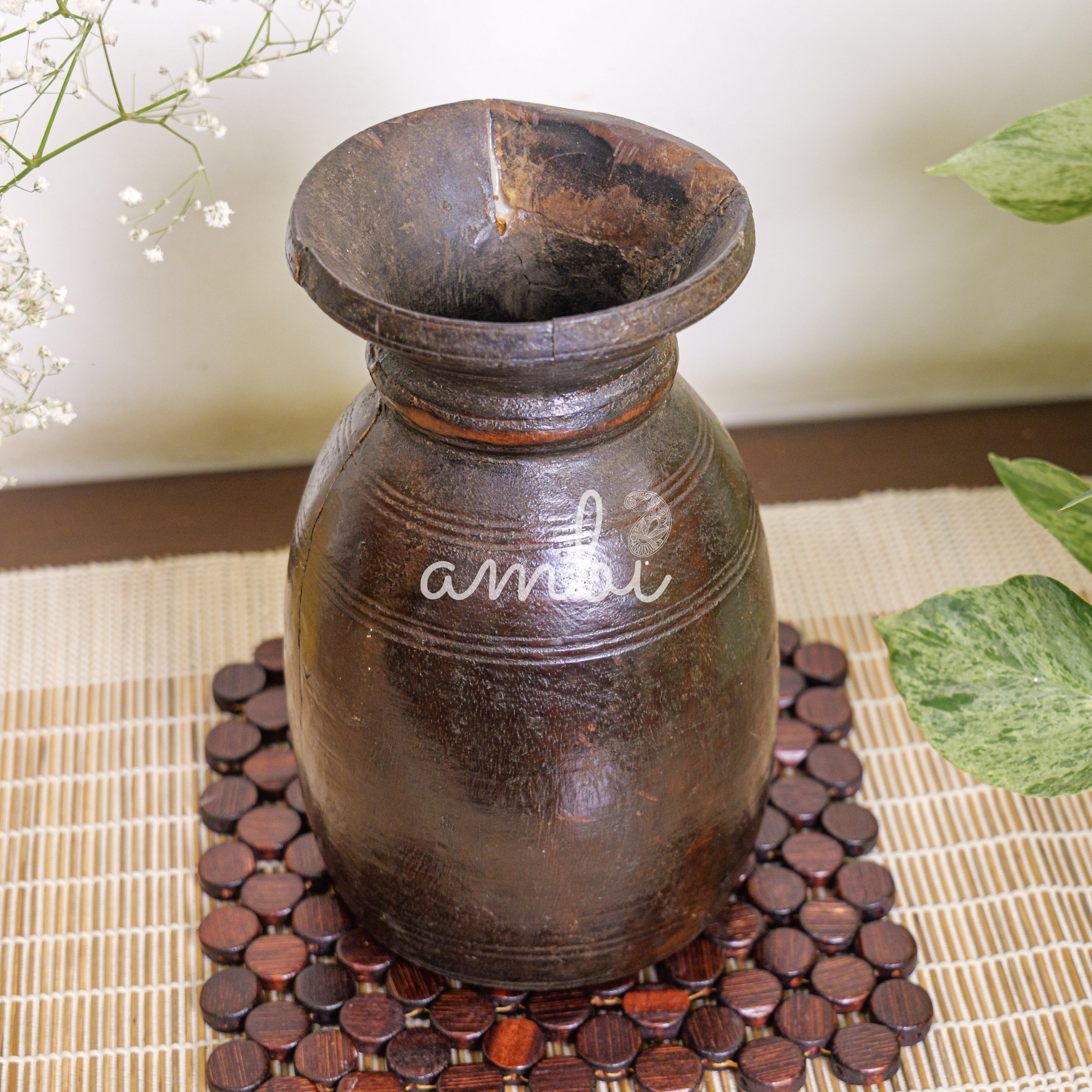 Wooden Vintage Planter / Vase / Pot