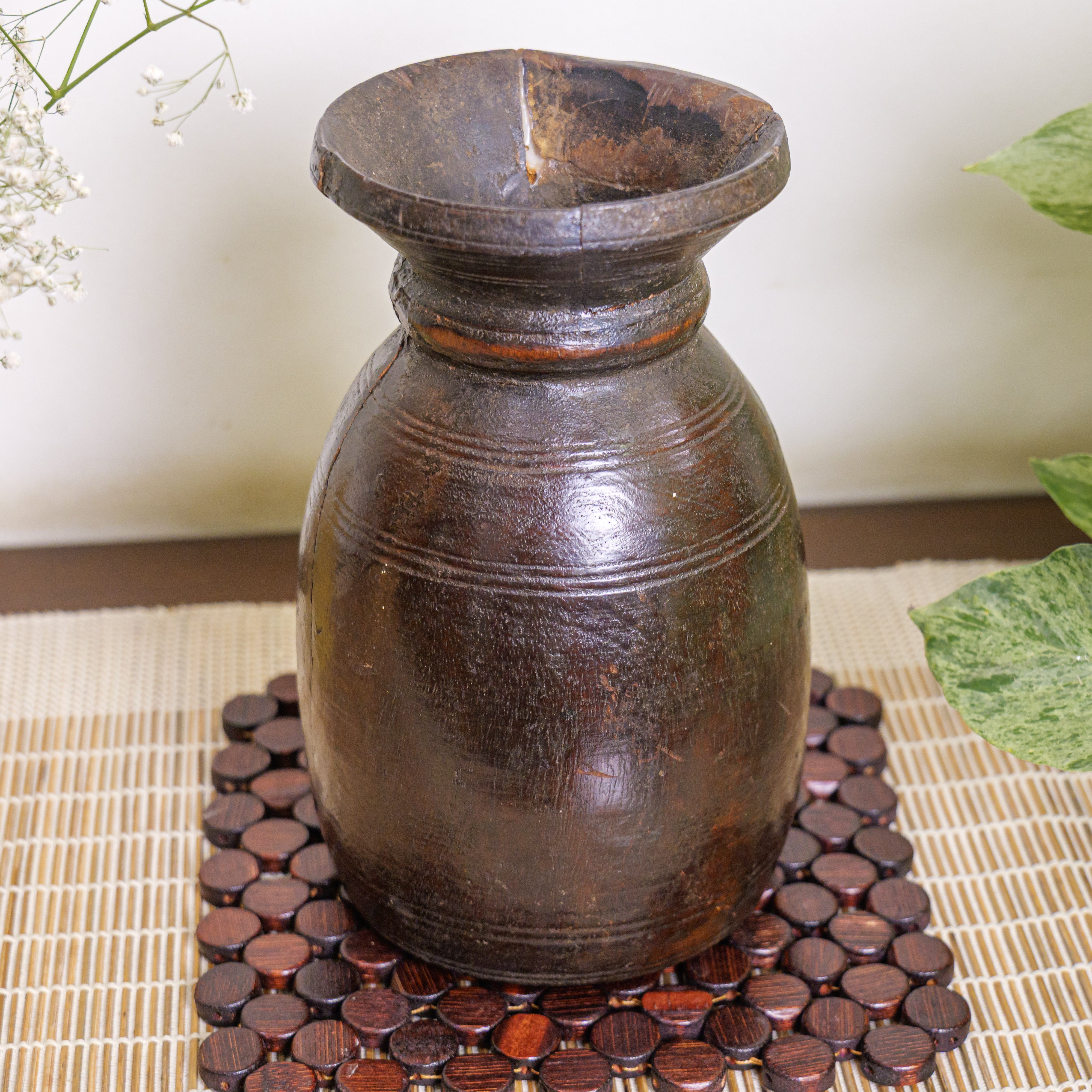 Wooden Vintage Planter / Vase / Pot