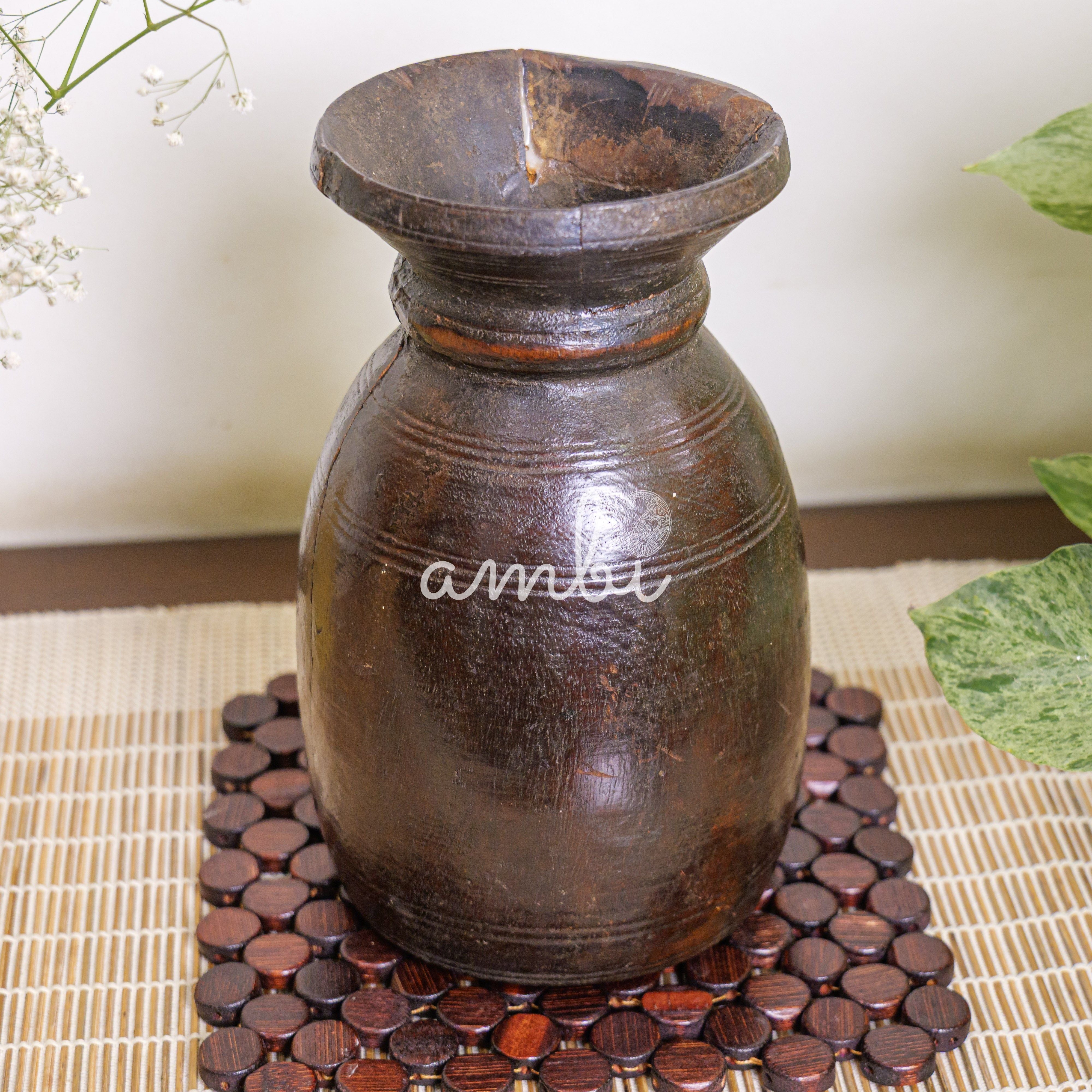 Wooden Vintage Planter / Vase / Pot