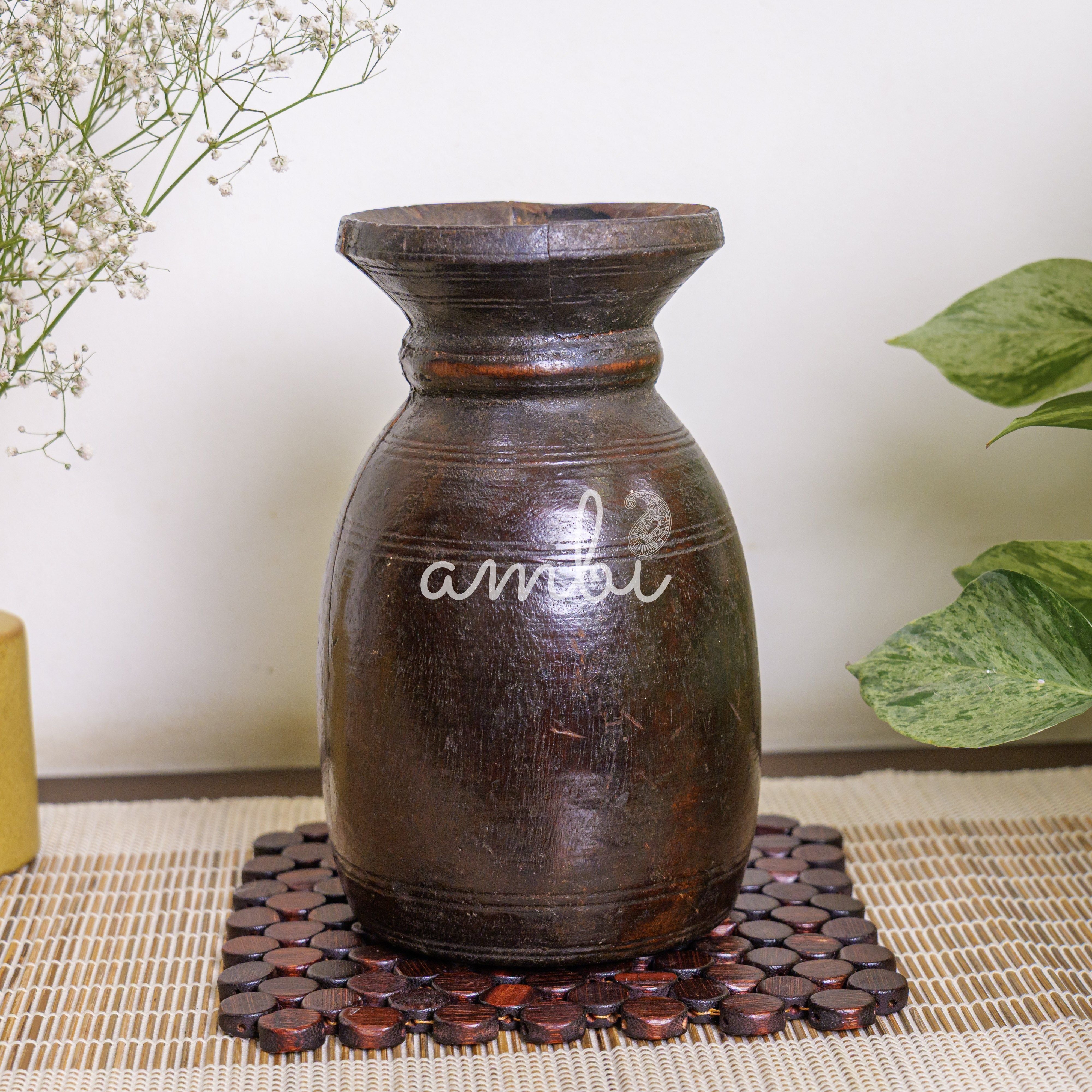 Wooden Vintage Planter / Vase / Pot