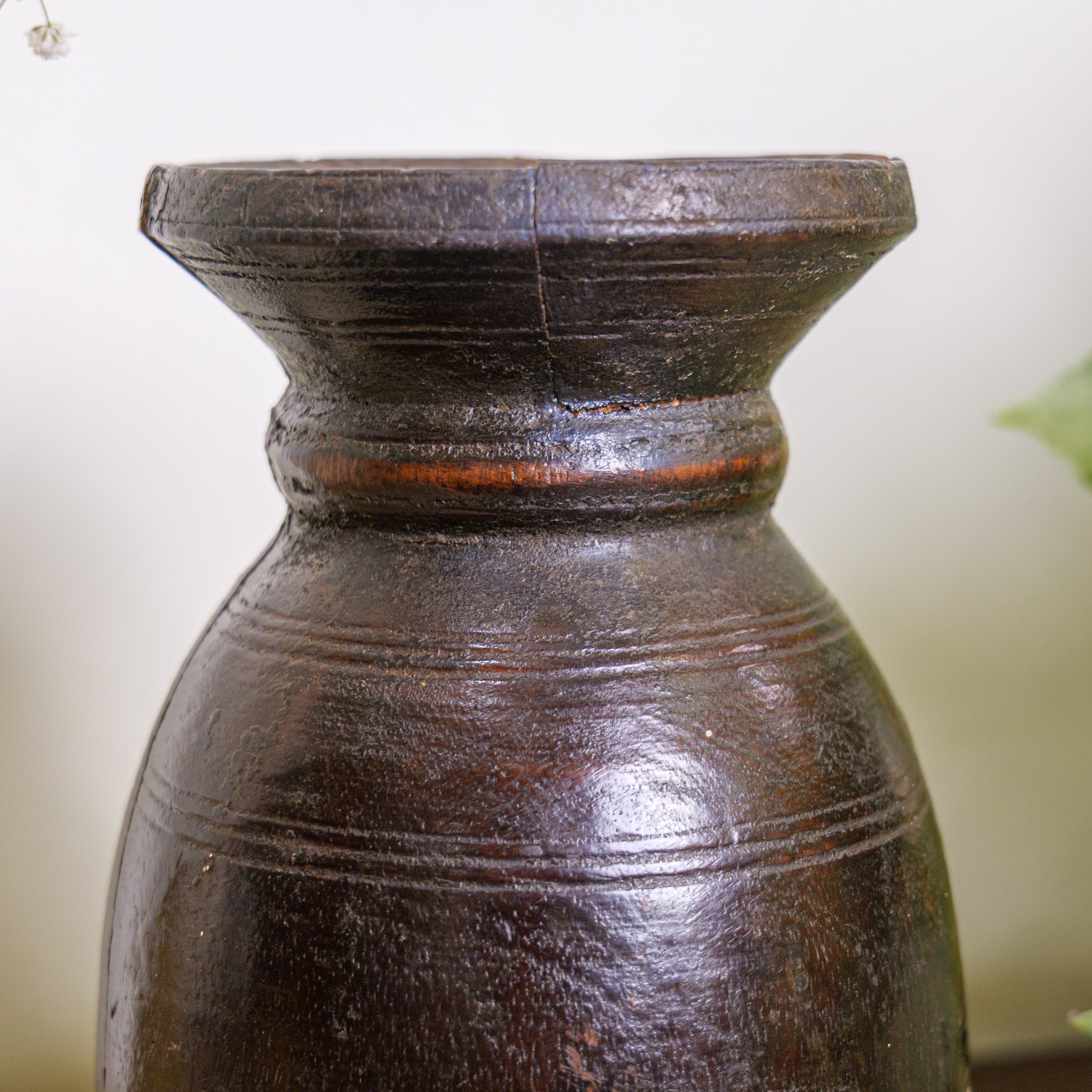 Wooden Vintage Planter / Vase / Pot