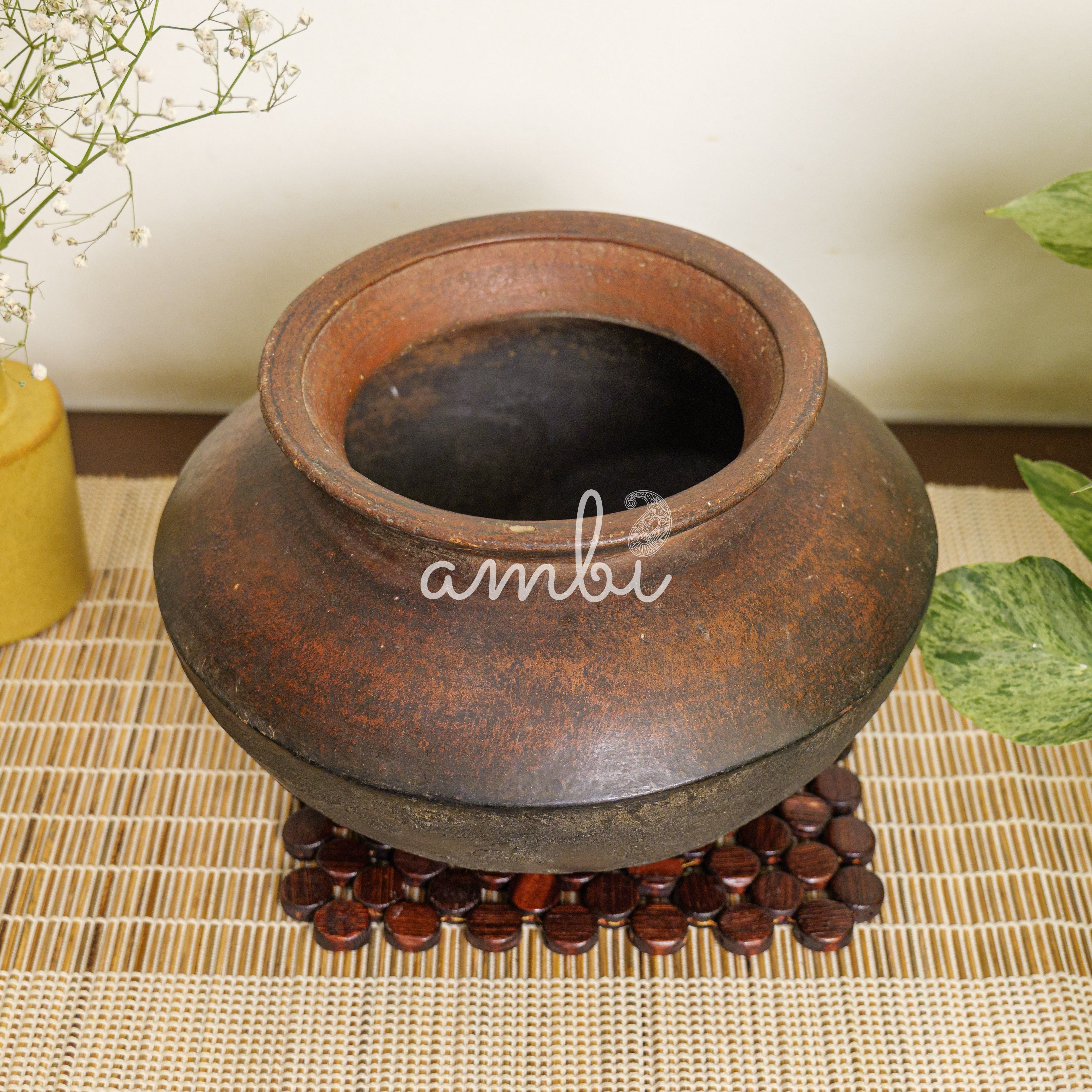 Wooden Vintage Planter / Pot / Vase / Matka