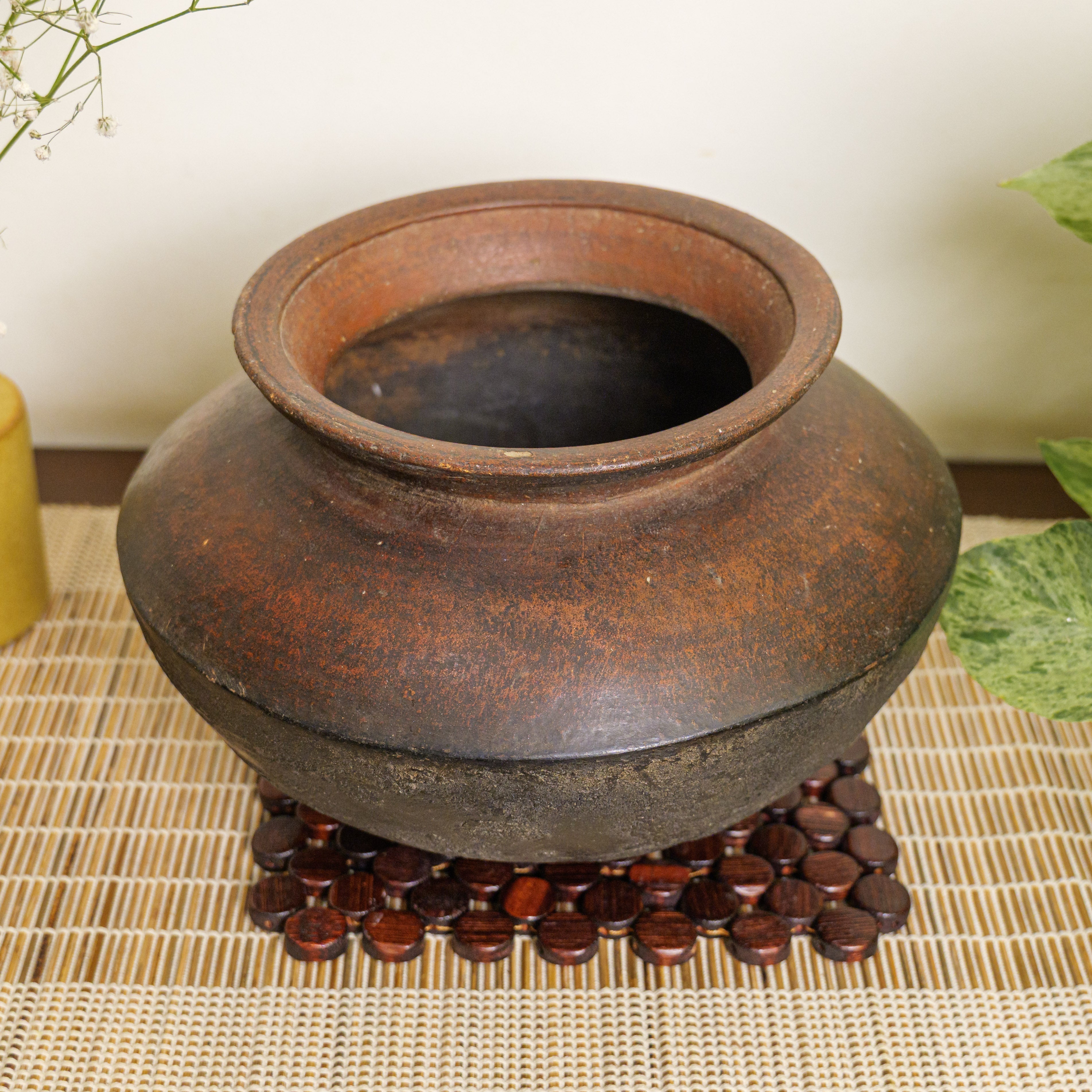 Wooden Vintage Planter / Pot / Vase / Matka