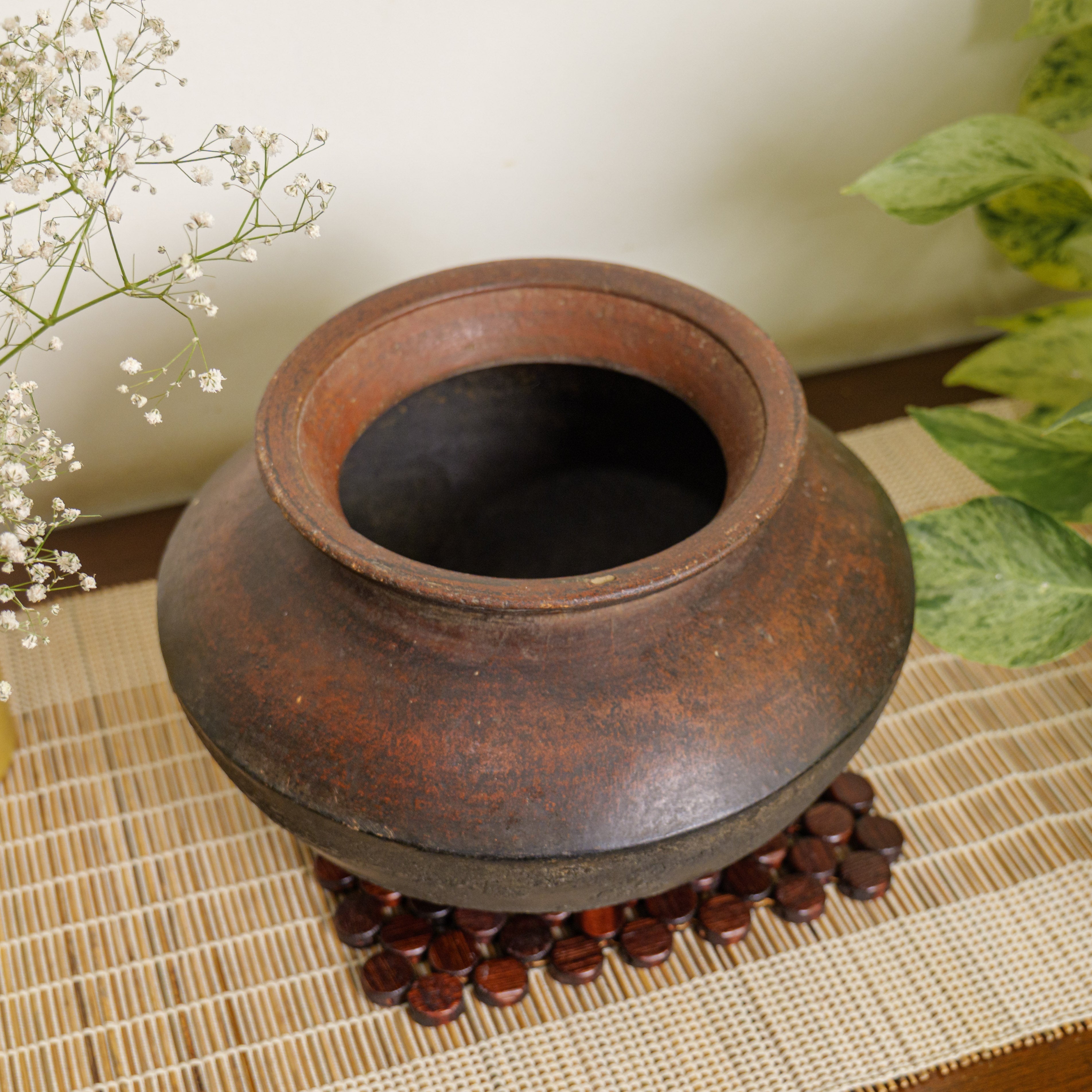 Wooden Vintage Planter / Pot / Vase / Matka