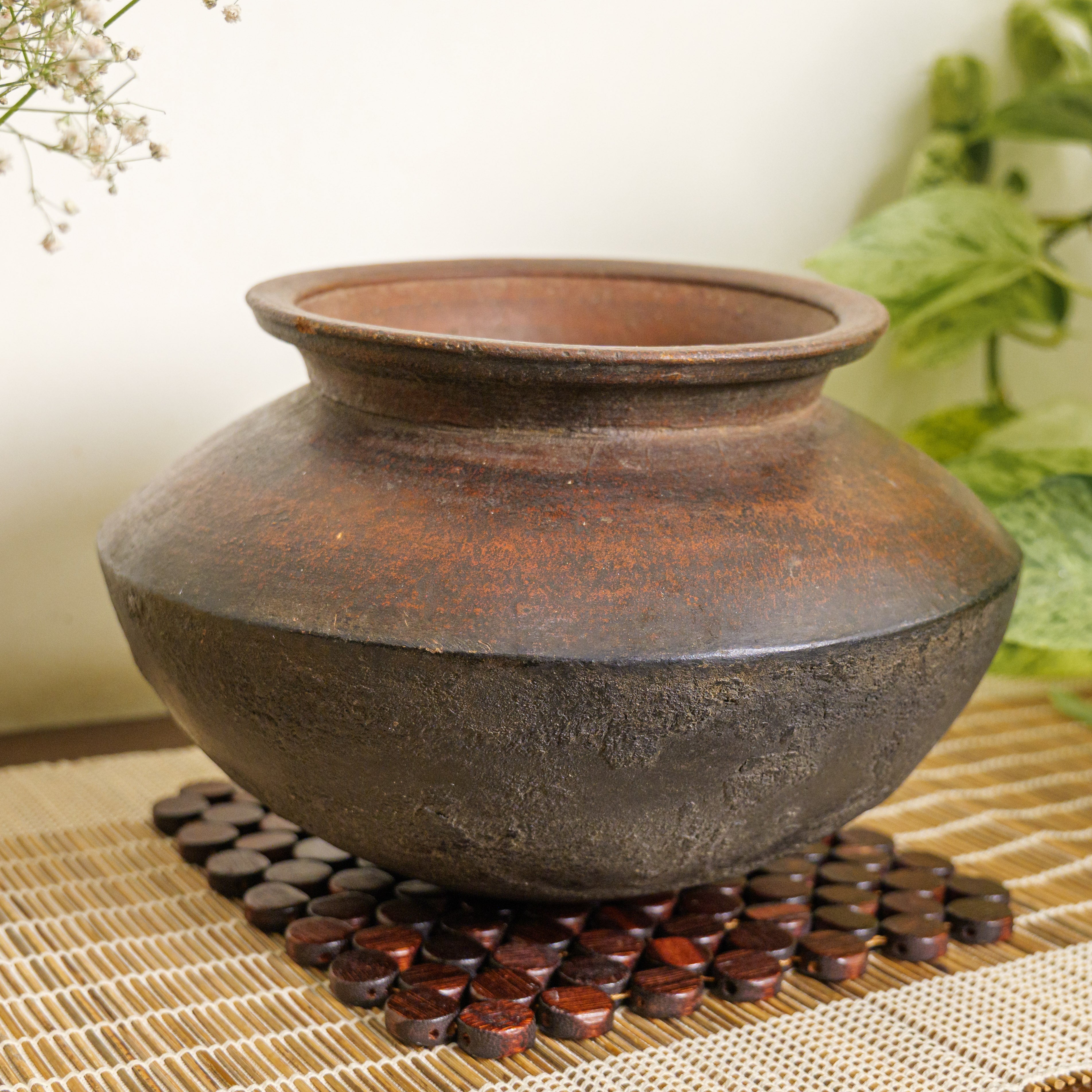 Wooden Vintage Planter / Pot / Vase / Matka
