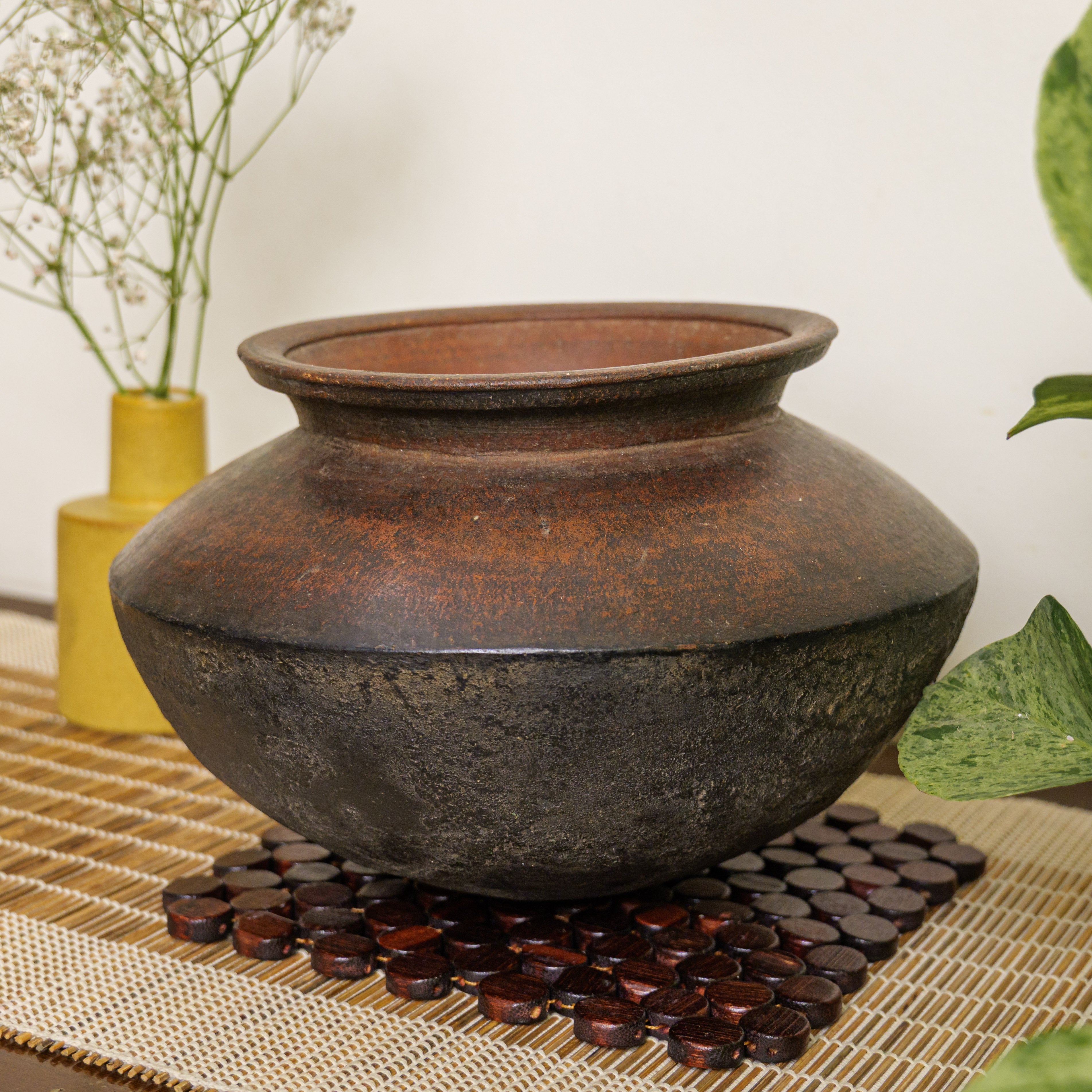 Wooden Vintage Planter / Pot / Vase / Matka