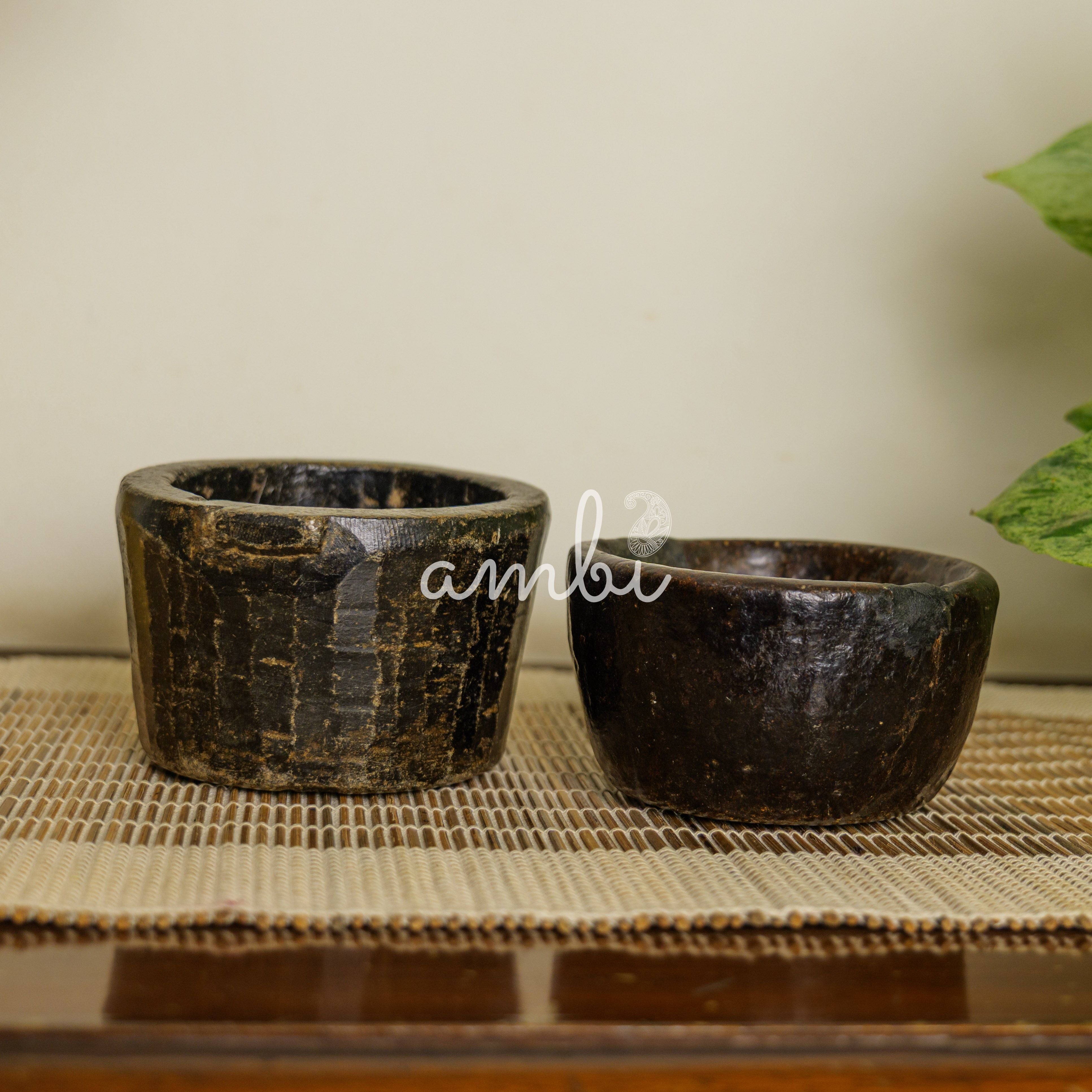 Vintage Wooden Bowls - Set of 2