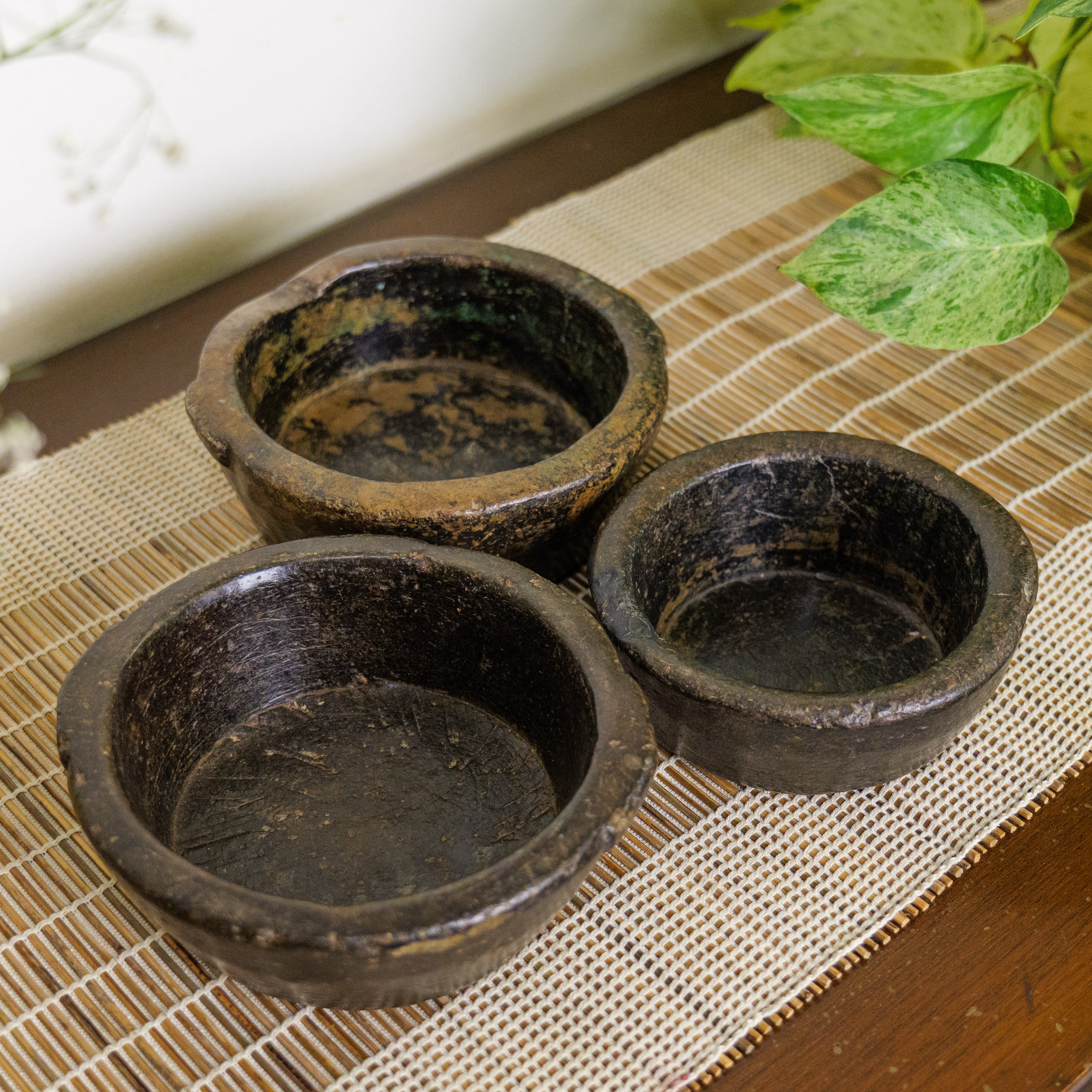 Vintage Wooden Bowls - Set of 3