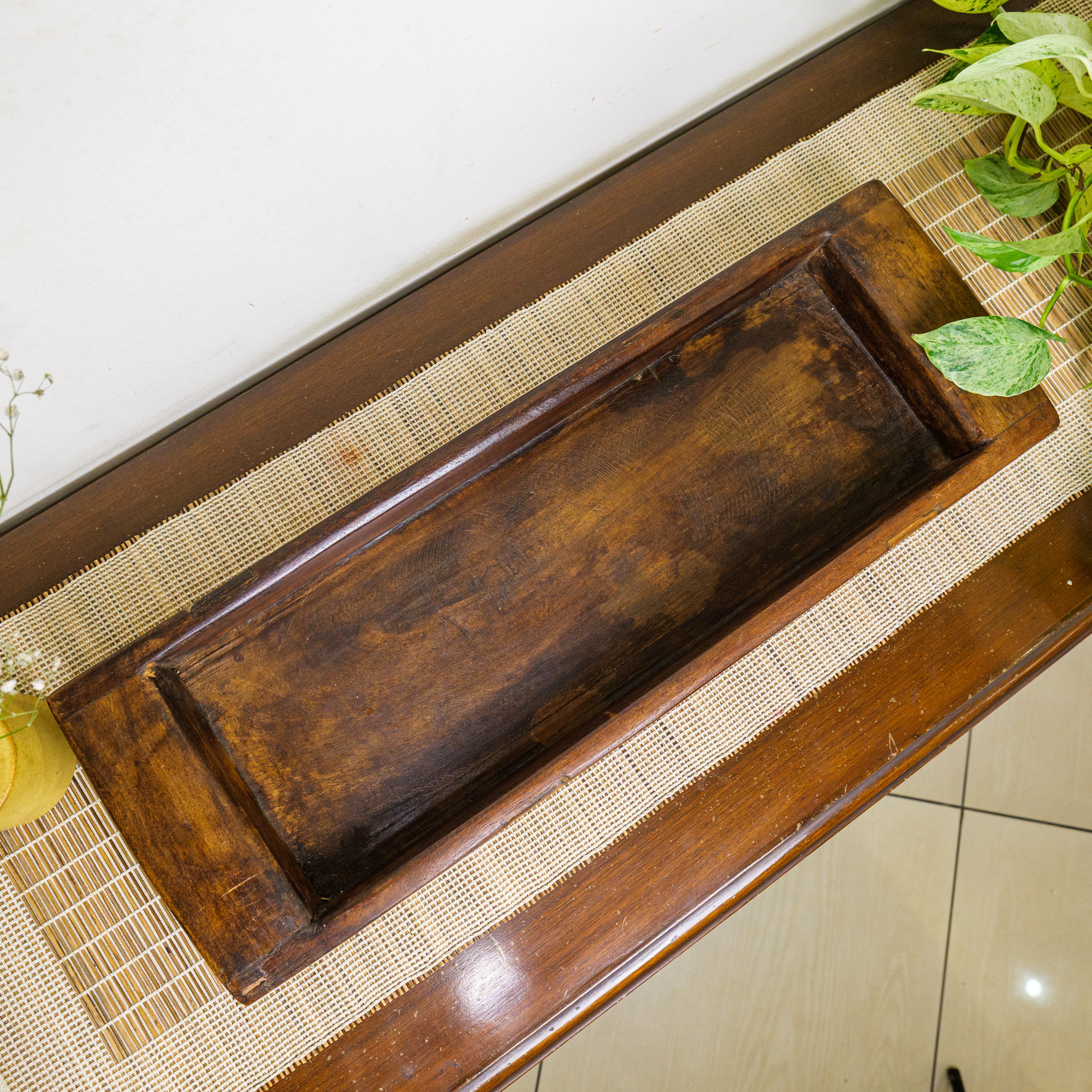 Long - Vintage Wooden Tray / Planter / Table Decor / Fruit Basket