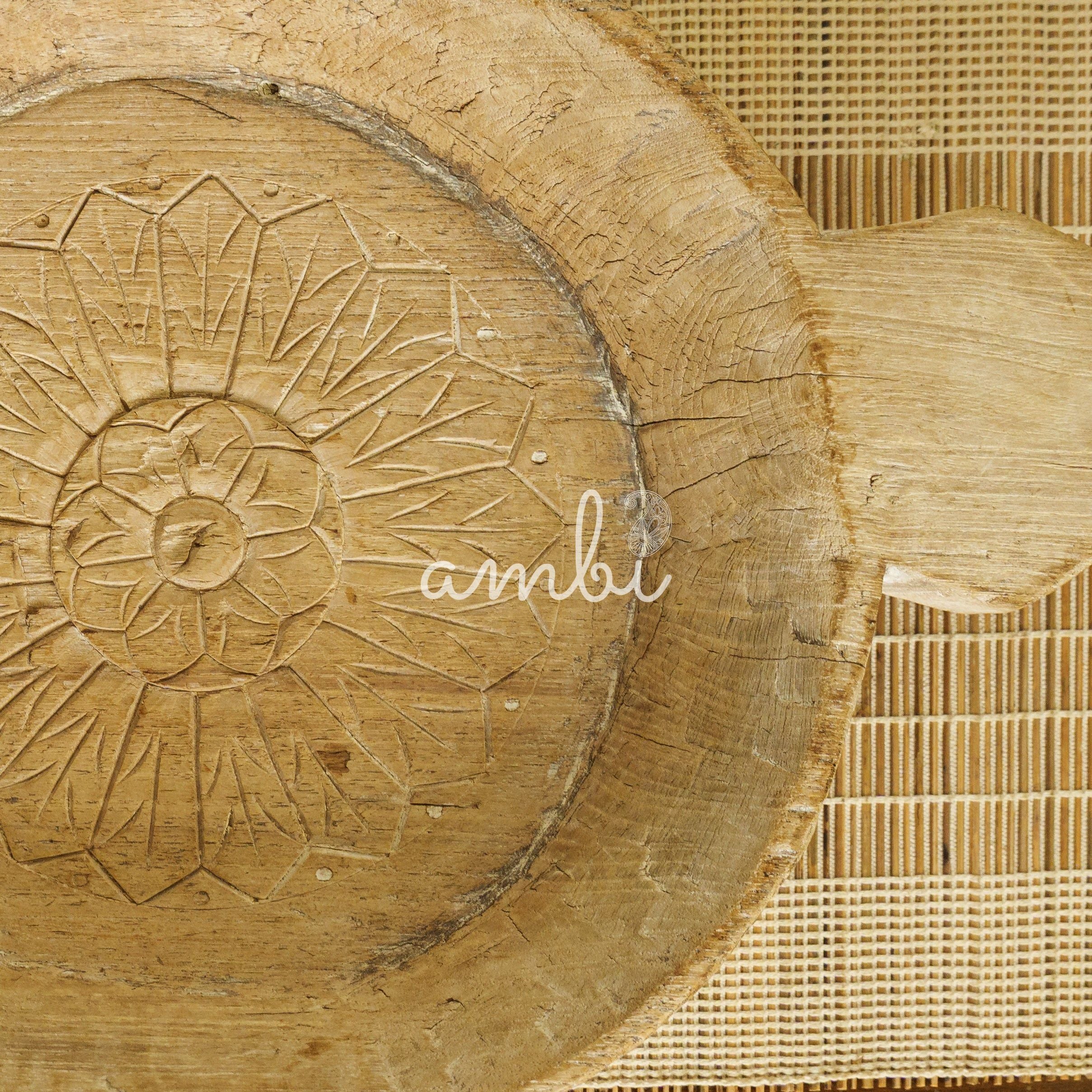 Round Parat - Vintage Wooden Parat / Planter / Table Decor / Fruit Basket