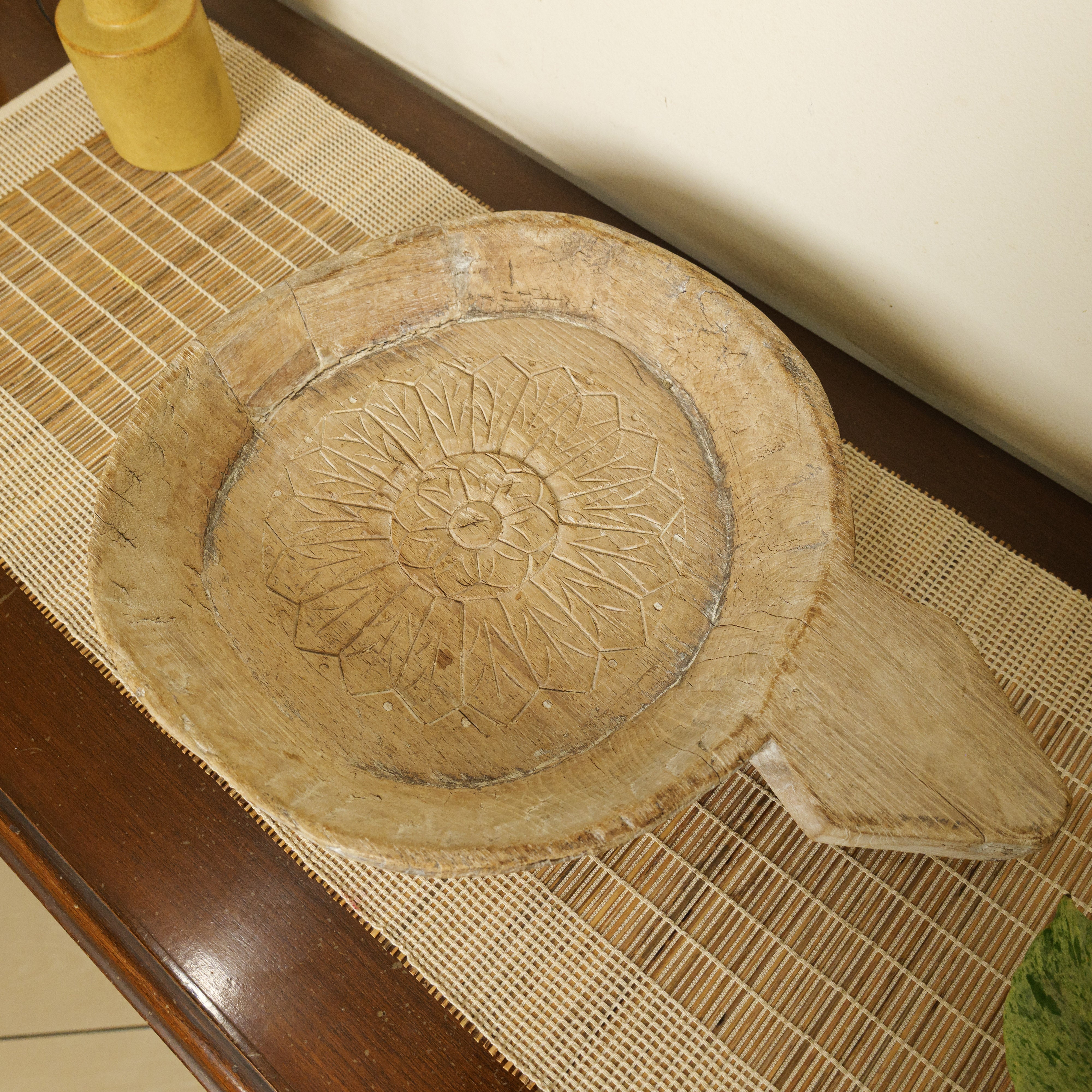 Round Parat - Vintage Wooden Parat / Planter / Table Decor / Fruit Basket