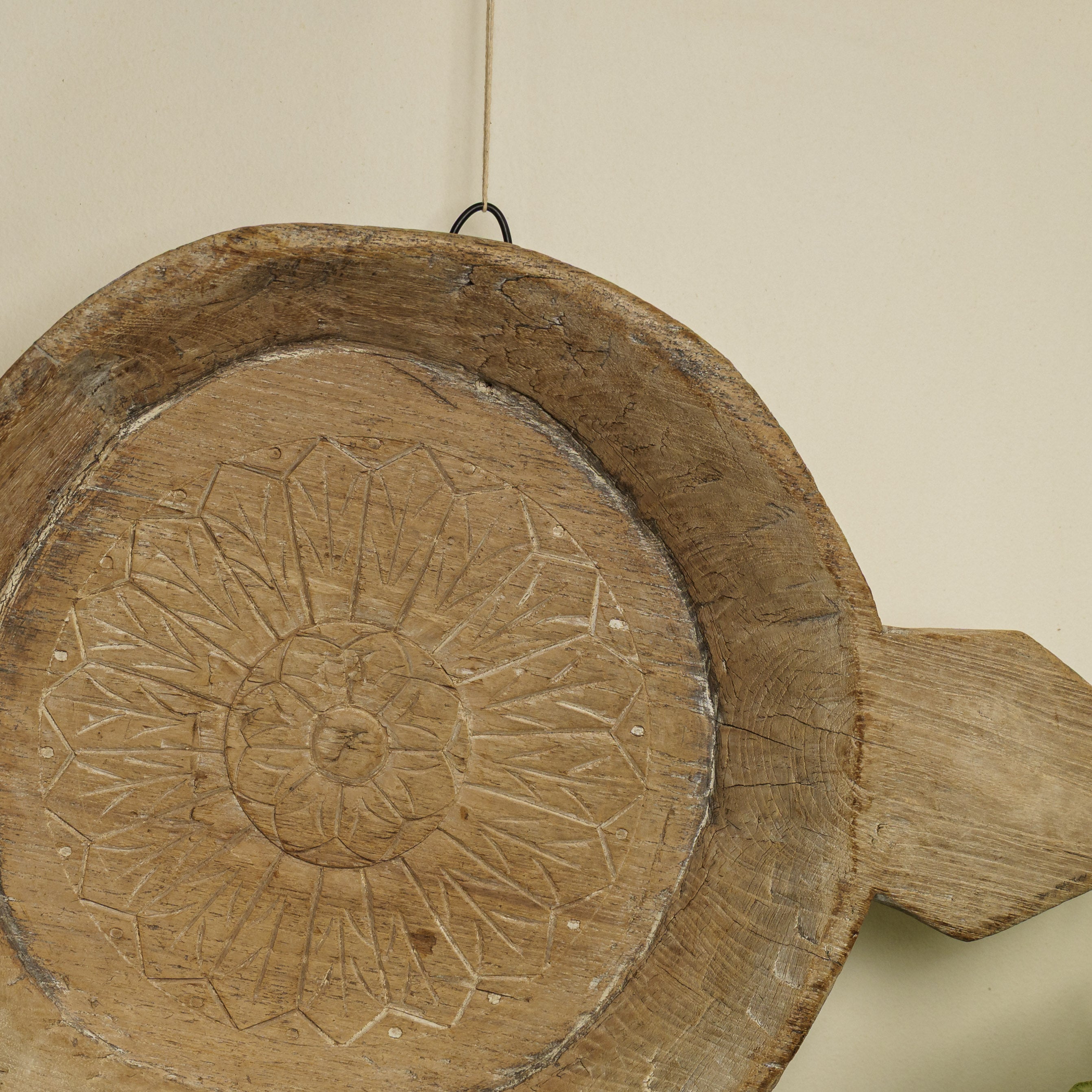 Round Parat - Vintage Wooden Parat / Planter / Table Decor / Fruit Basket