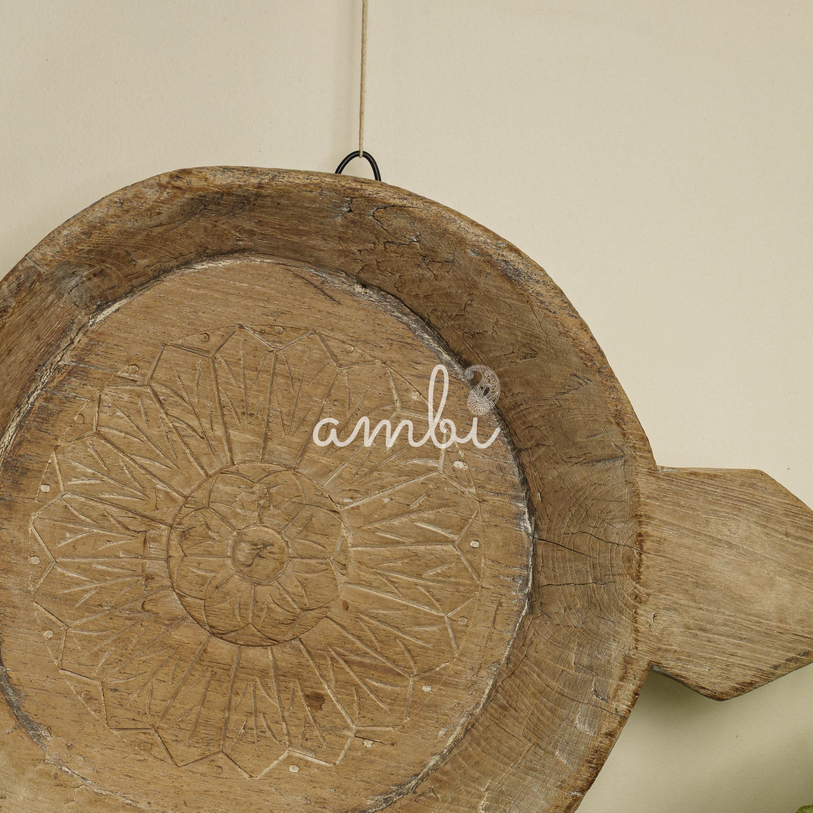 Round Parat - Vintage Wooden Parat / Planter / Table Decor / Fruit Basket