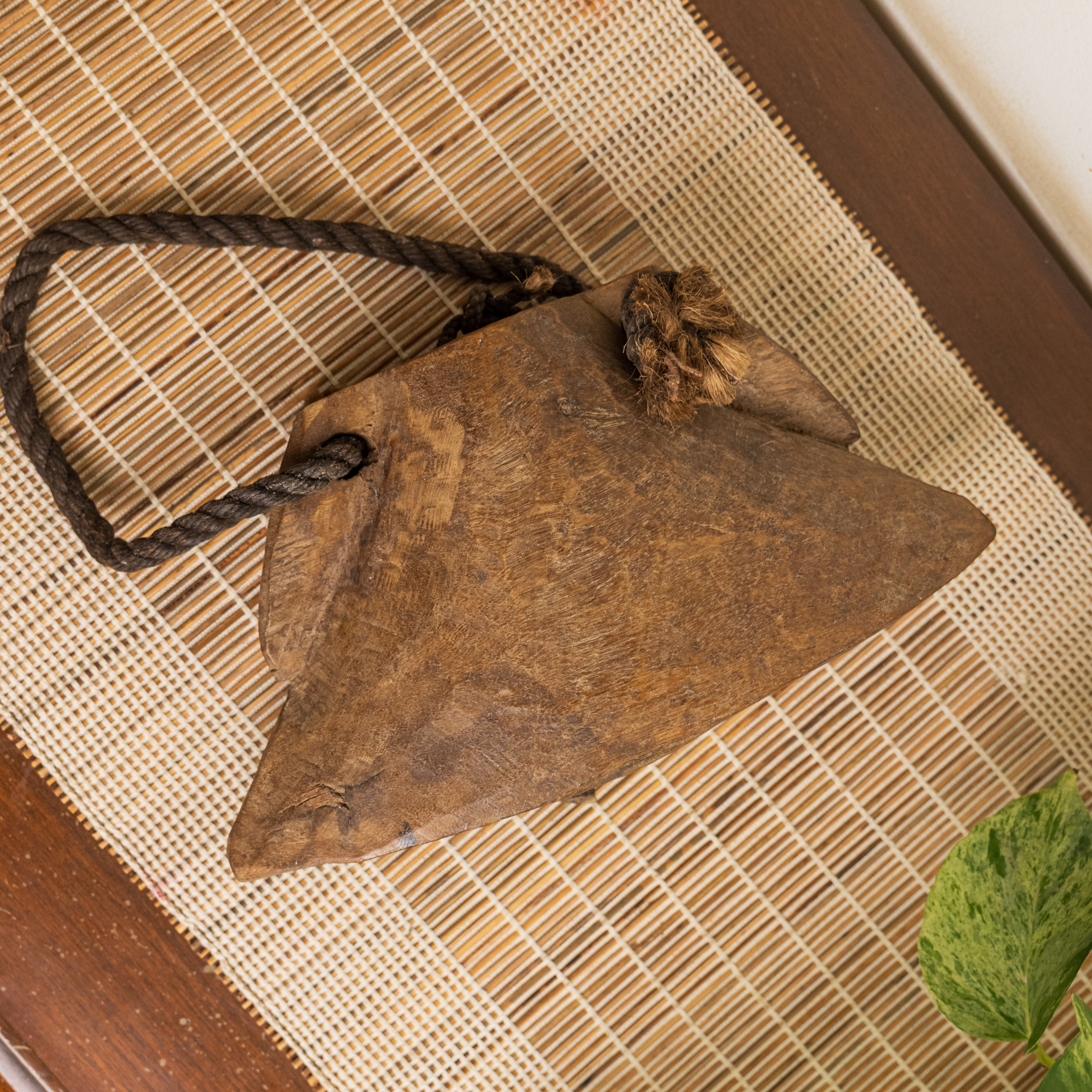 Vintage Wooden Cow Bell for Home Decor