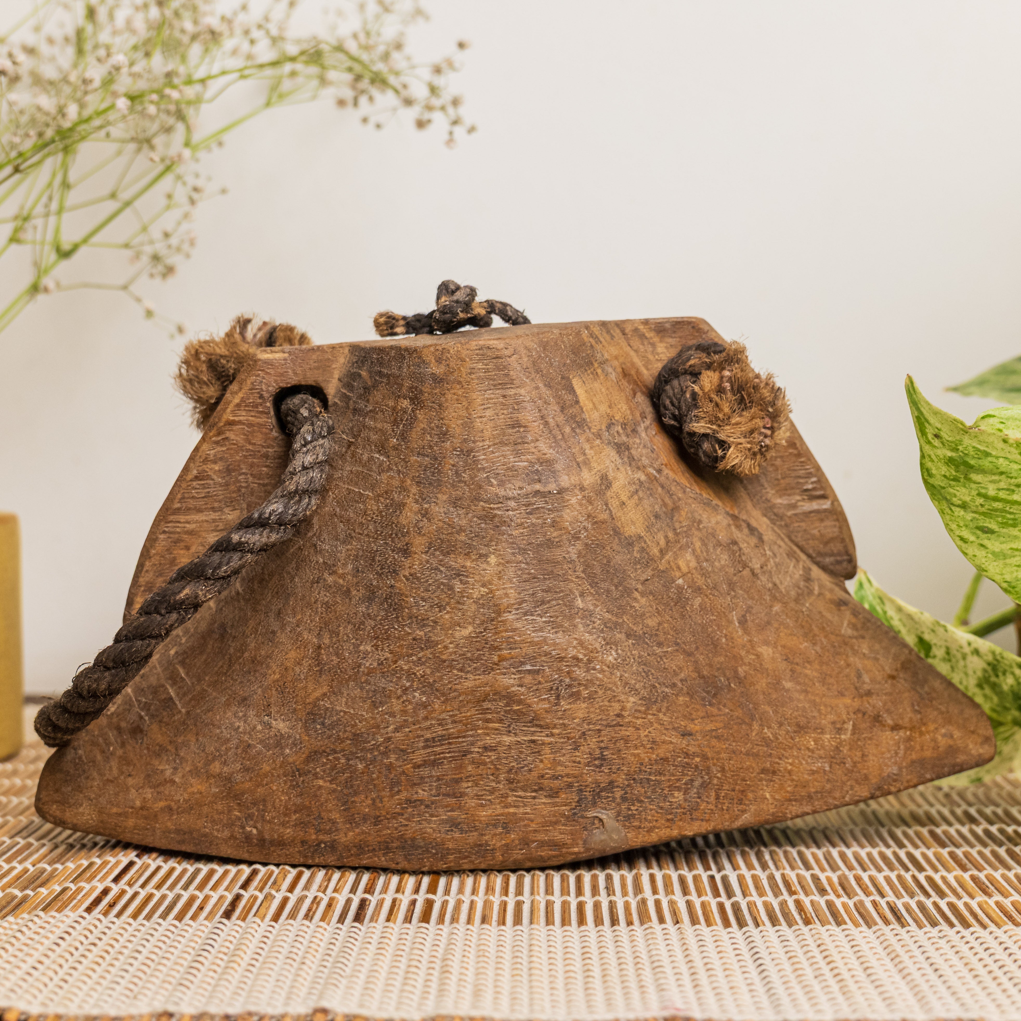 Vintage Wooden Cow Bell for Home Decor