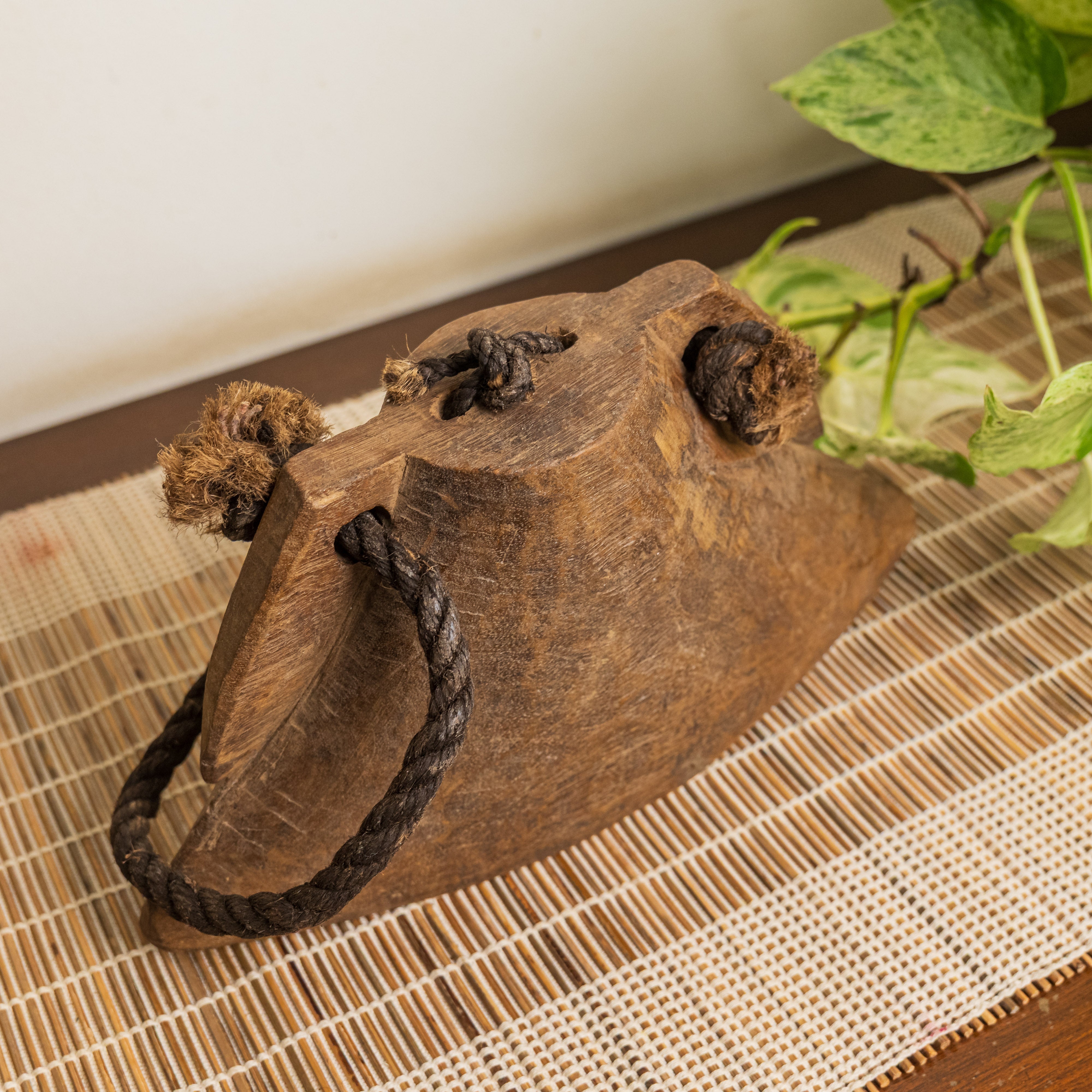 Vintage Wooden Cow Bell for Home Decor