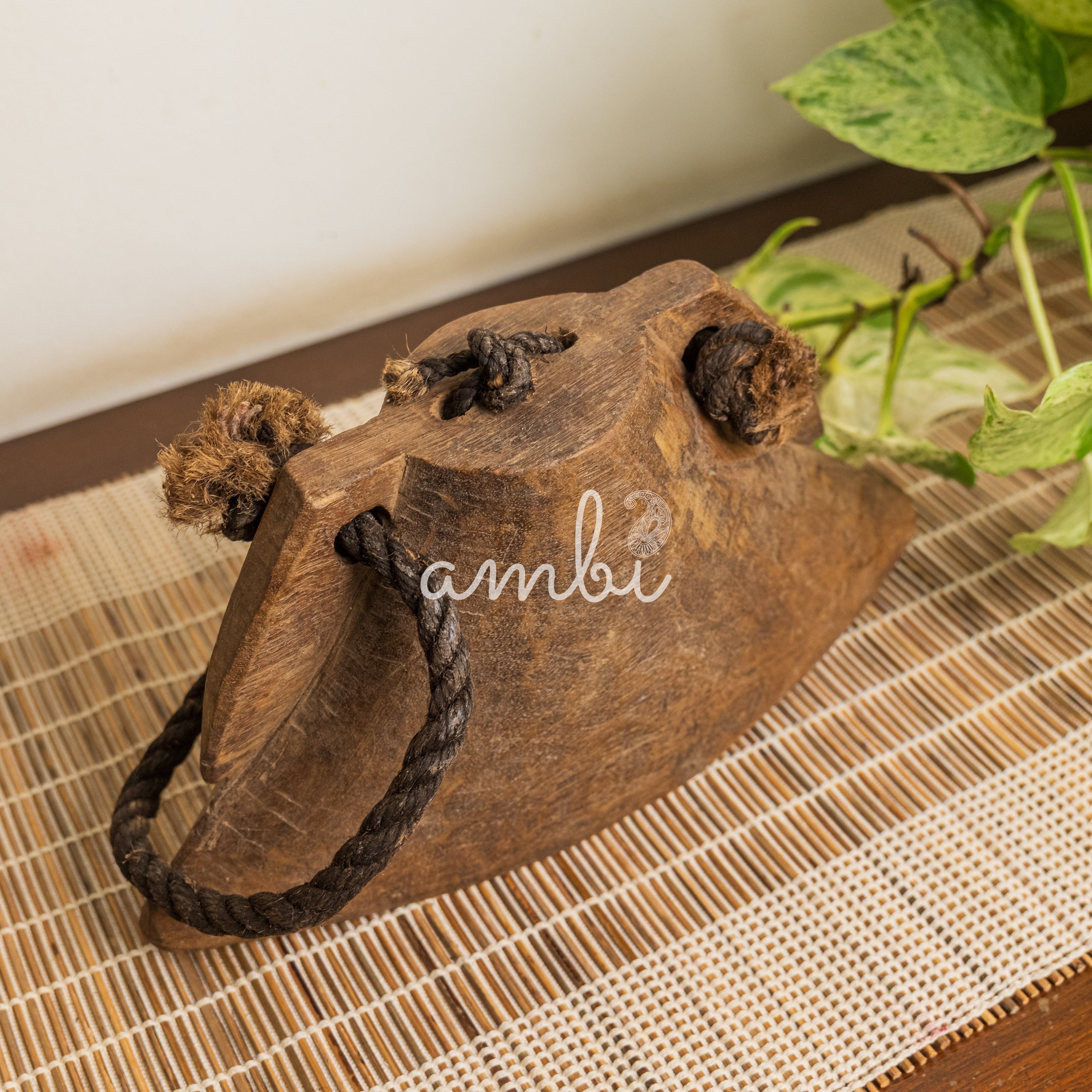 Vintage Wooden Cow Bell for Home Decor