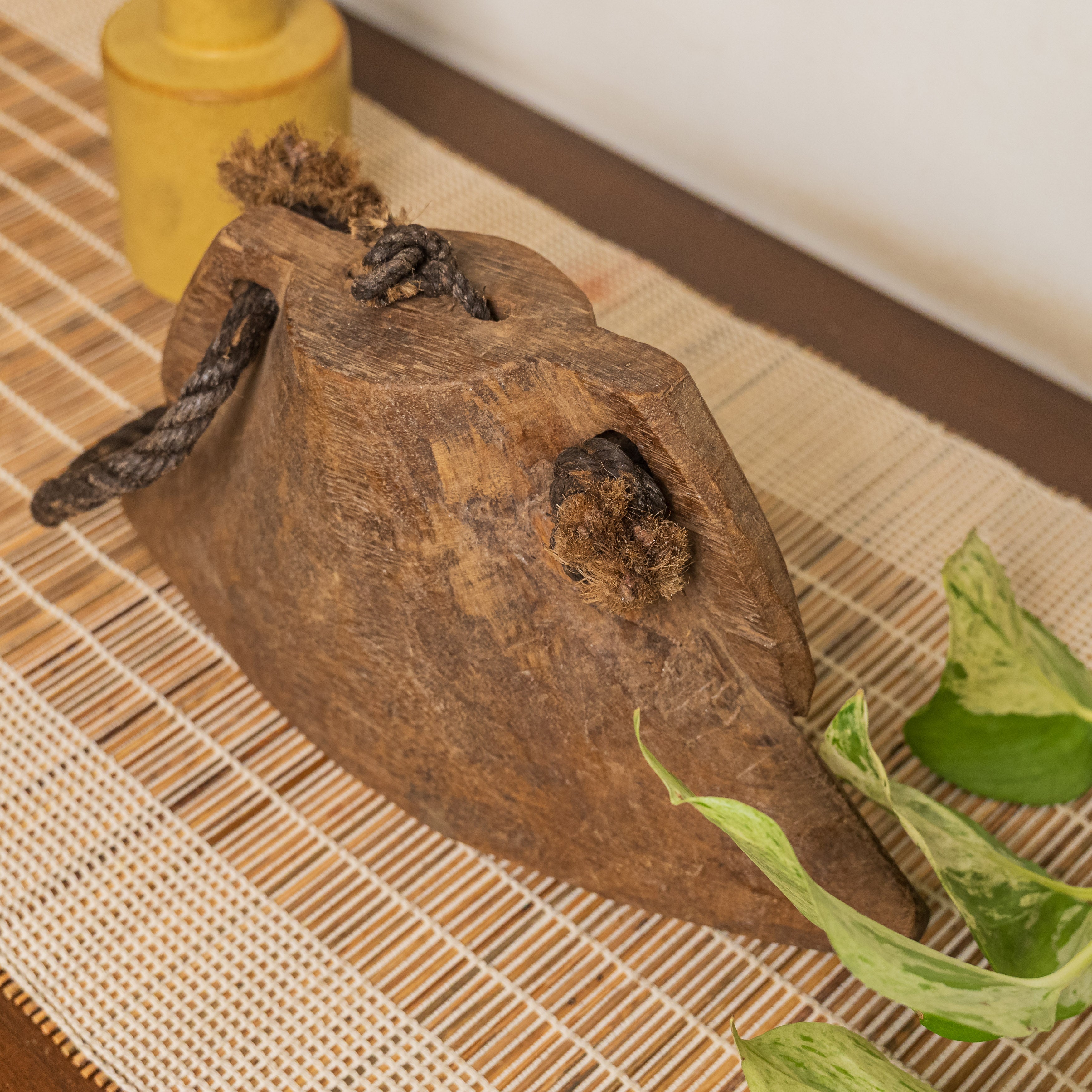 Vintage Wooden Cow Bell for Home Decor