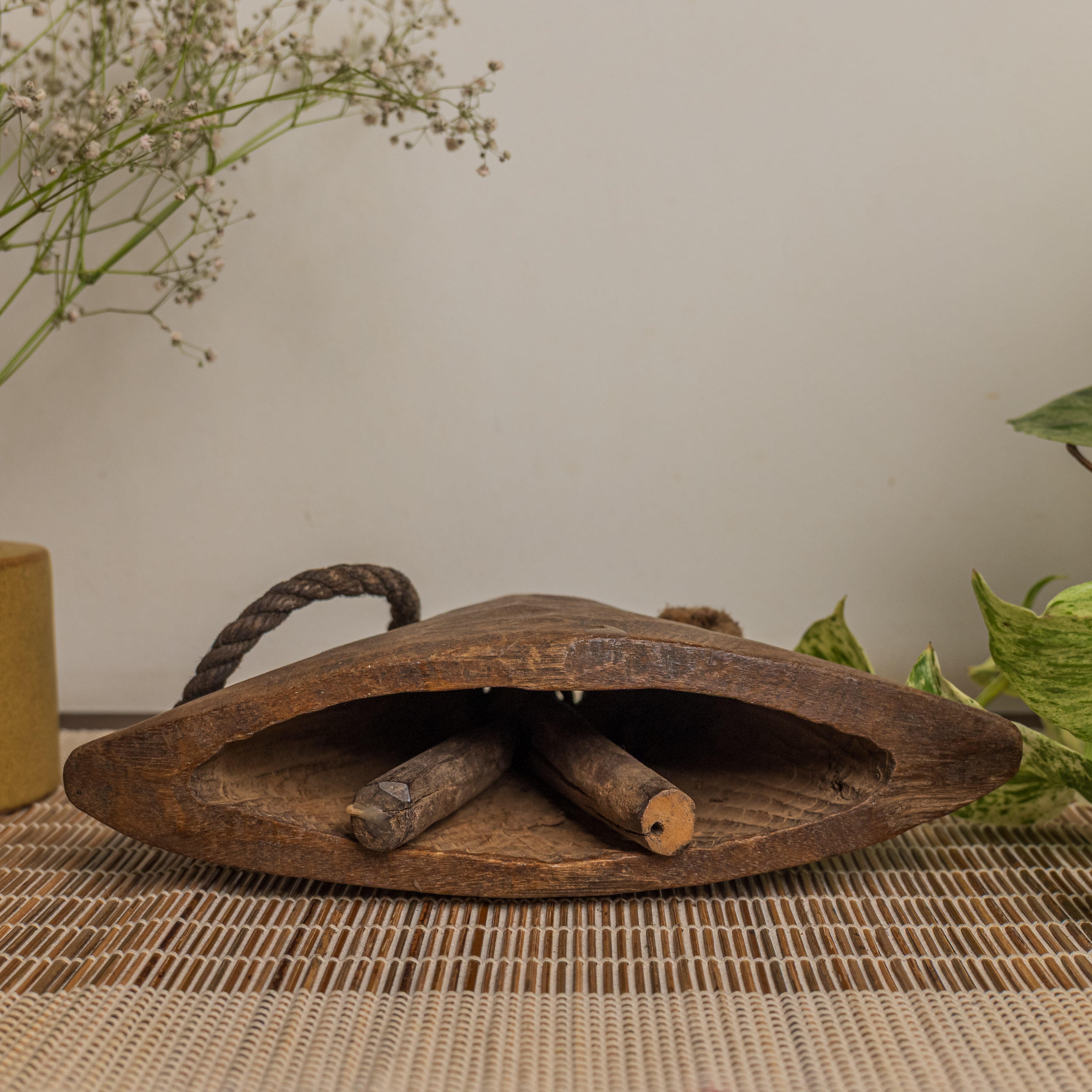 Vintage Wooden Cow Bell for Home Decor